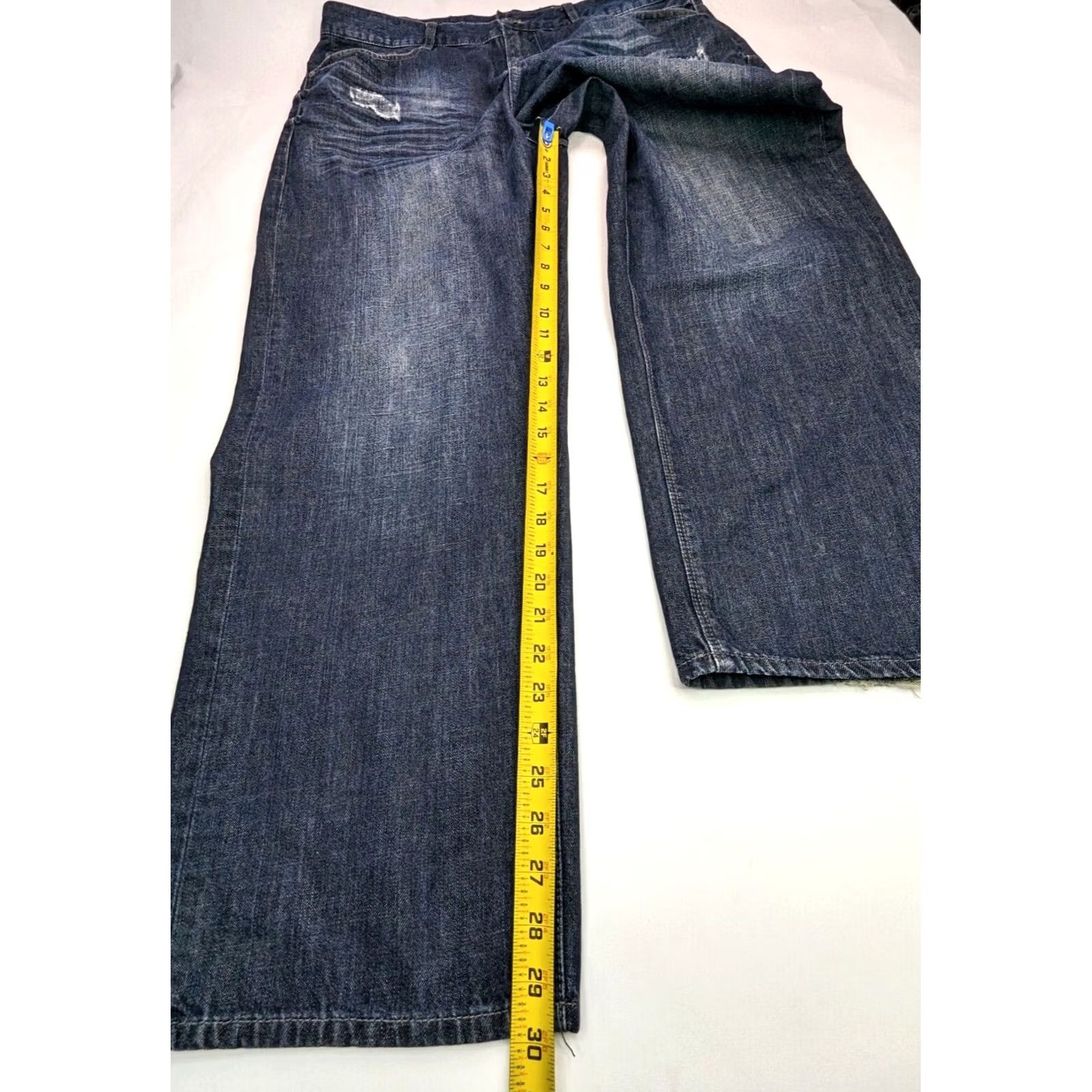 Sean John Sean John Garvey Original Fit Jeans 36x30 38x30 Dark Wash Denim 5-Pocket Relaxed Men Baggy Streetwear Hip Hop Y2K Logo Vintage- none Size US 38 / EU 54 - 3 Thumbnail