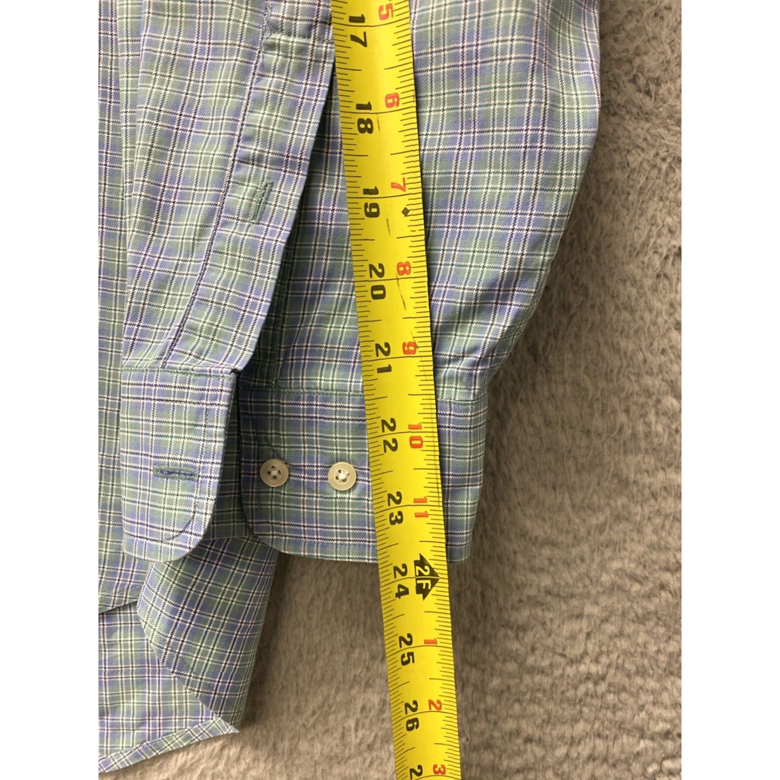 Faconnable VINTAGE Faconnable Shirt Aqua Plaid Long Sleeve XL Men's Cotton Button-Down Collared 52in Chest Early 2000s Utility Casual Wear Size US XL / EU 56 / 4 - 7 Thumbnail