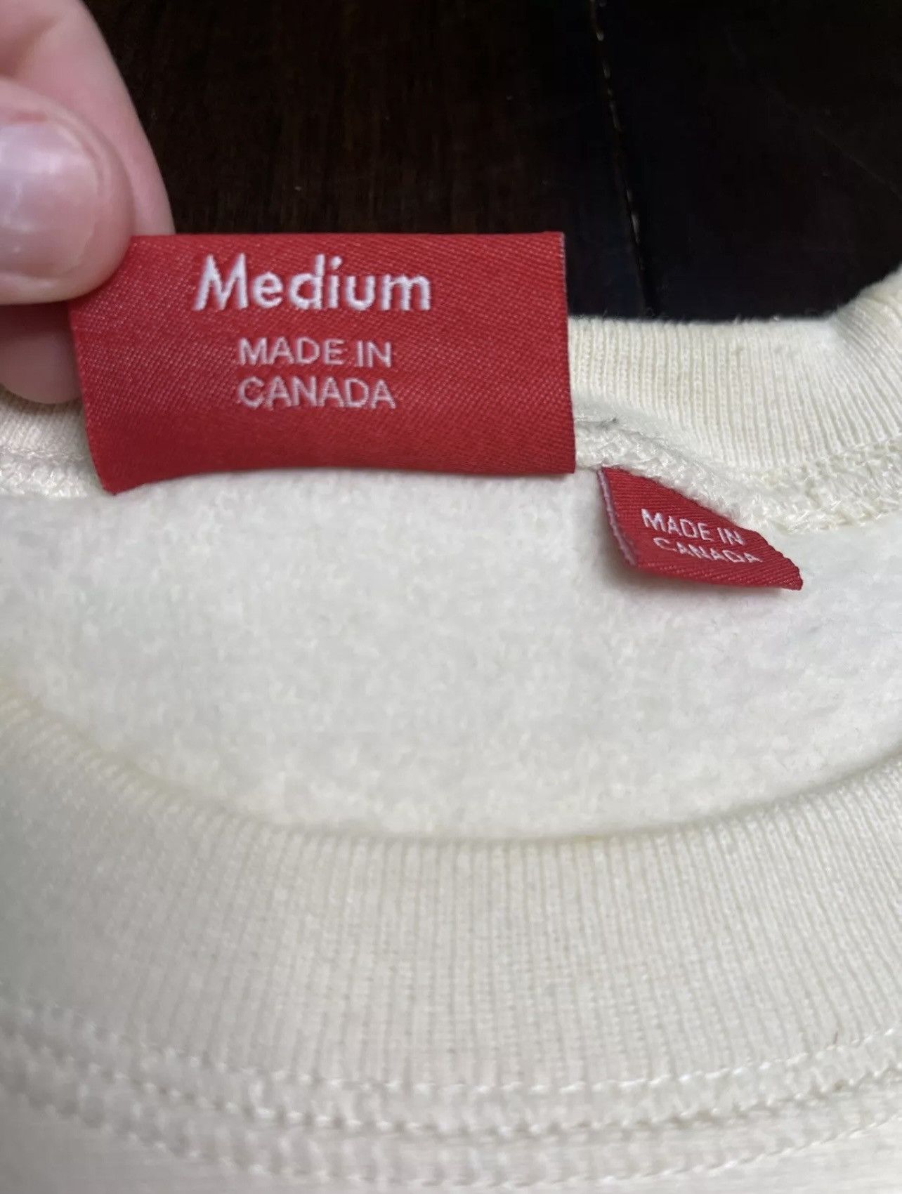 Supreme Supreme Box Logo Crewneck Natural Size Medium (FW18) Size US M / EU 48-50 / 2 - 6 Thumbnail