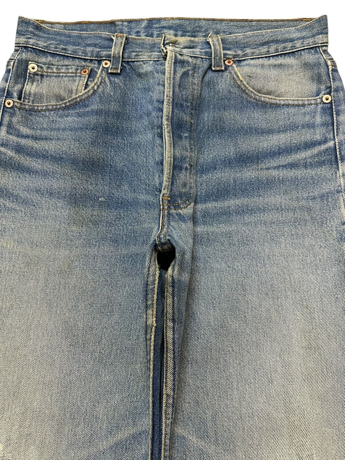 Levi's Vintage 80s Levis 501 Blue Faded Wash Distressed Style Jeans Size US 30 / EU 46 - 3 Thumbnail