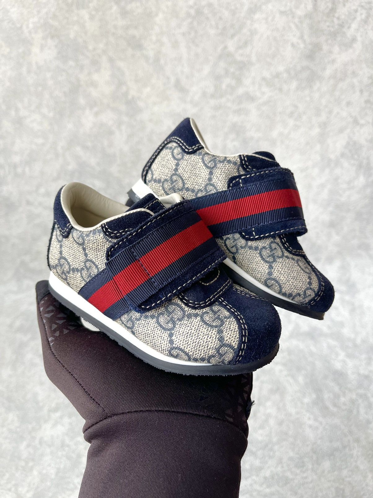 Gucci Gucci Kids Toddler GG Supreme Web Strap Sneakers Size 21 