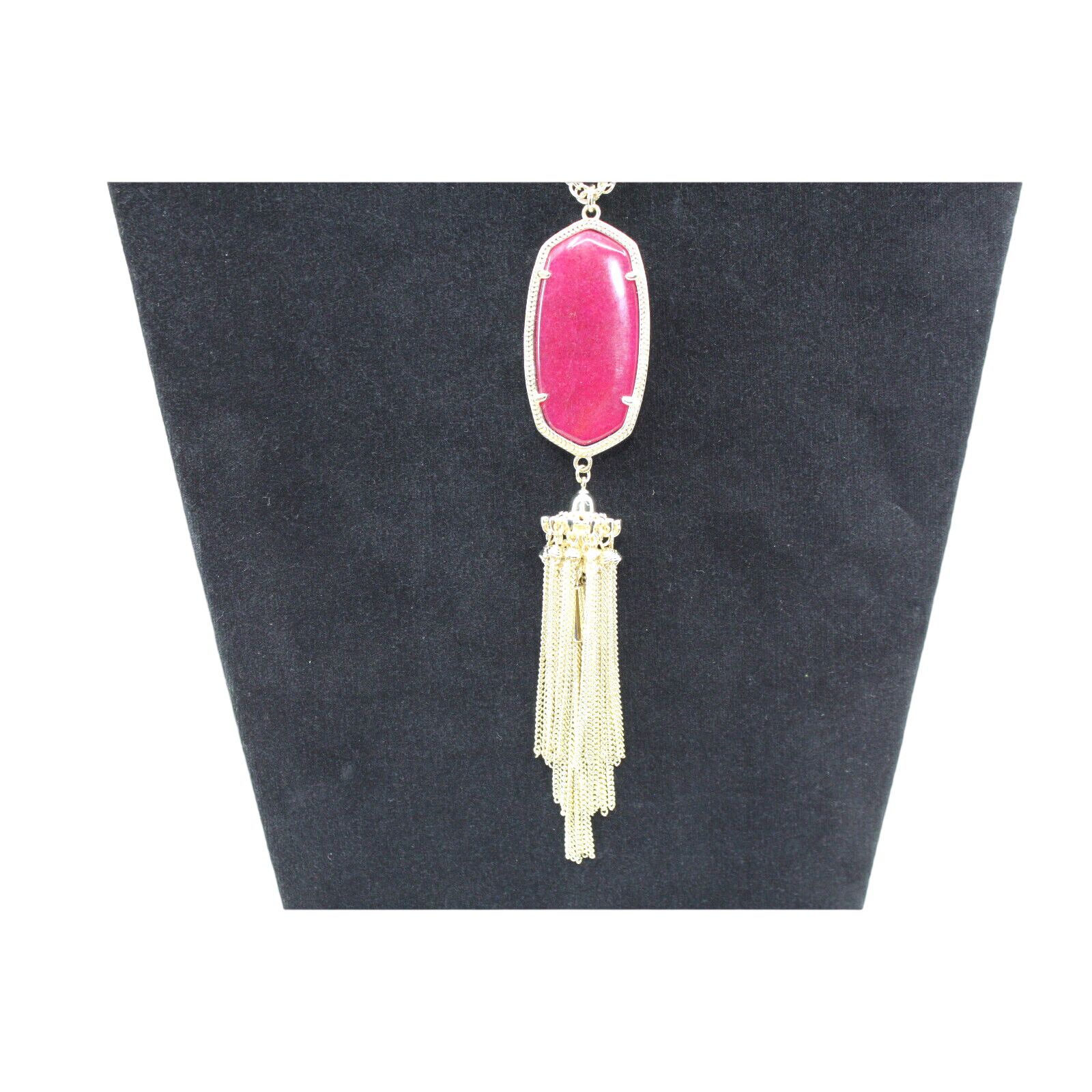 Kendra Scott A7 NWoT KENDRA SCOTT Maroon Jade Rayne Long Tassel Necklace Size ONE SIZE - 3 Thumbnail