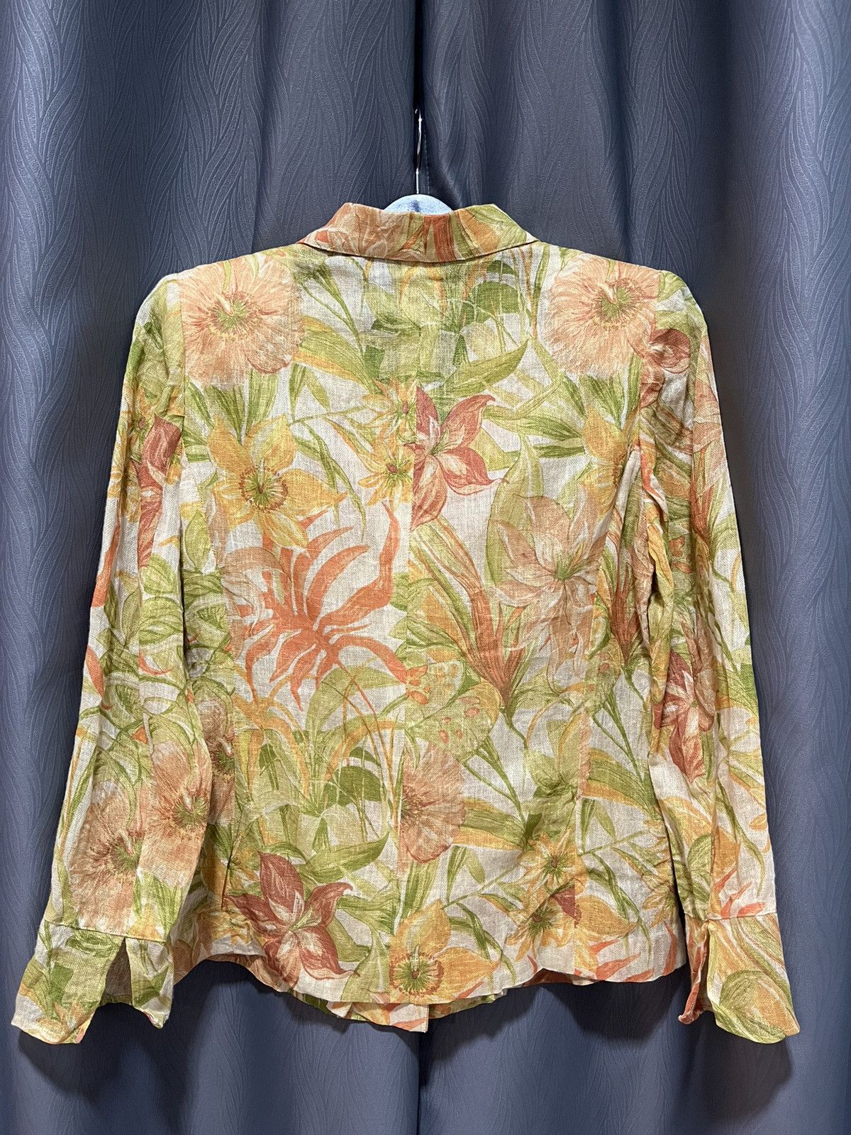 Designer × Japanese Brand Mitsuko Ishihara Floral Pattern Linen Blazer Size L / US 10 / IT 46 - 2 Thumbnail