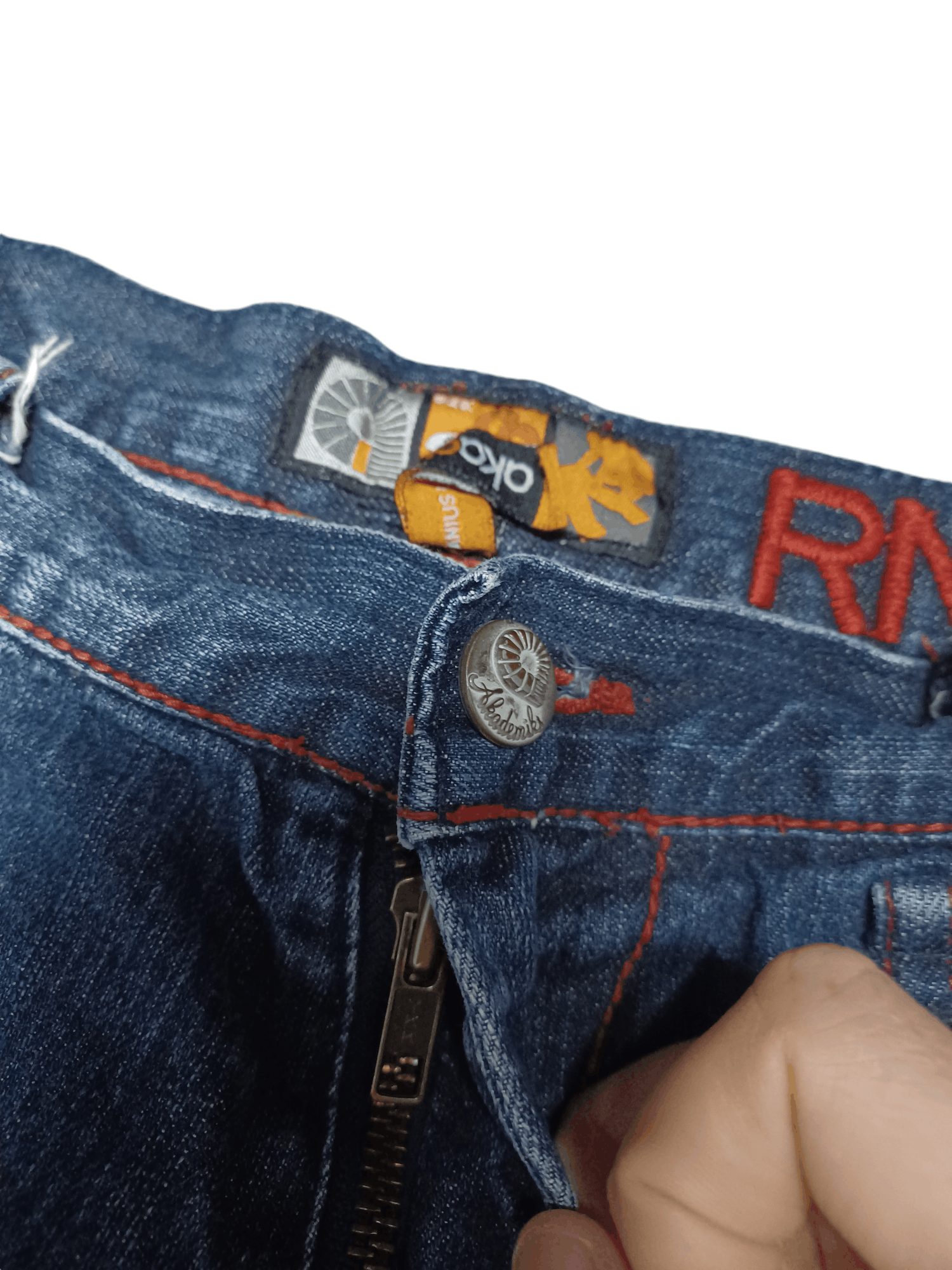 Akademiks AKADEMIKS FIRE EMBROIDERED STREET ART SKATEGANG BAGGY JEANS Size US 36 / EU 52 - 6 Thumbnail