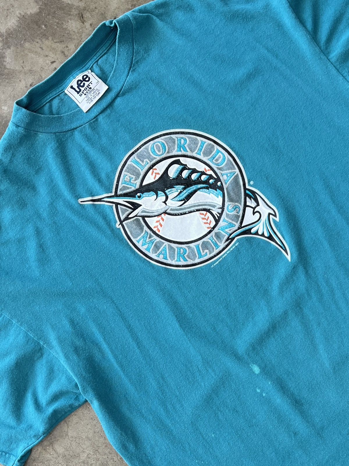 MLB × Vintage Vintage Y2K 2001 MLB Florida Marlins Lee Tag Tee 2XL Size US XXL / EU 58 / 5 - 1 Thumbnail