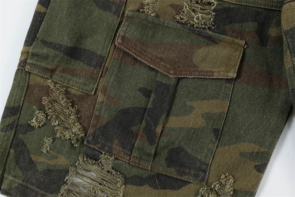 Japanese Brand × Vintage Destroy Camouflage Grinding Cropped Pants Size US 30 / EU 46 - 7 Thumbnail