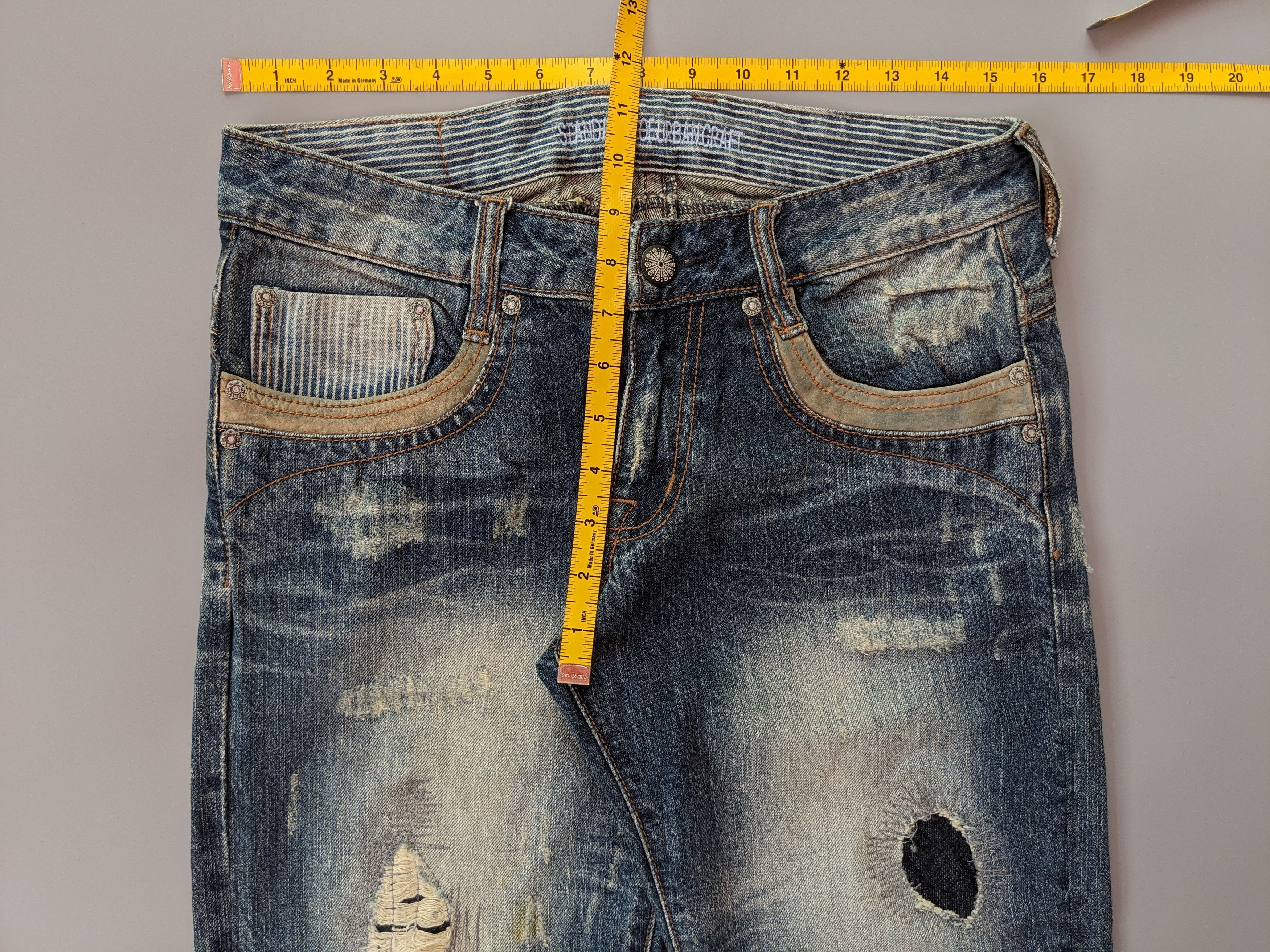 Hedi Slimane Japanese brand like Hedi Slimane faded boro jeans Size US 31 - 6 Thumbnail