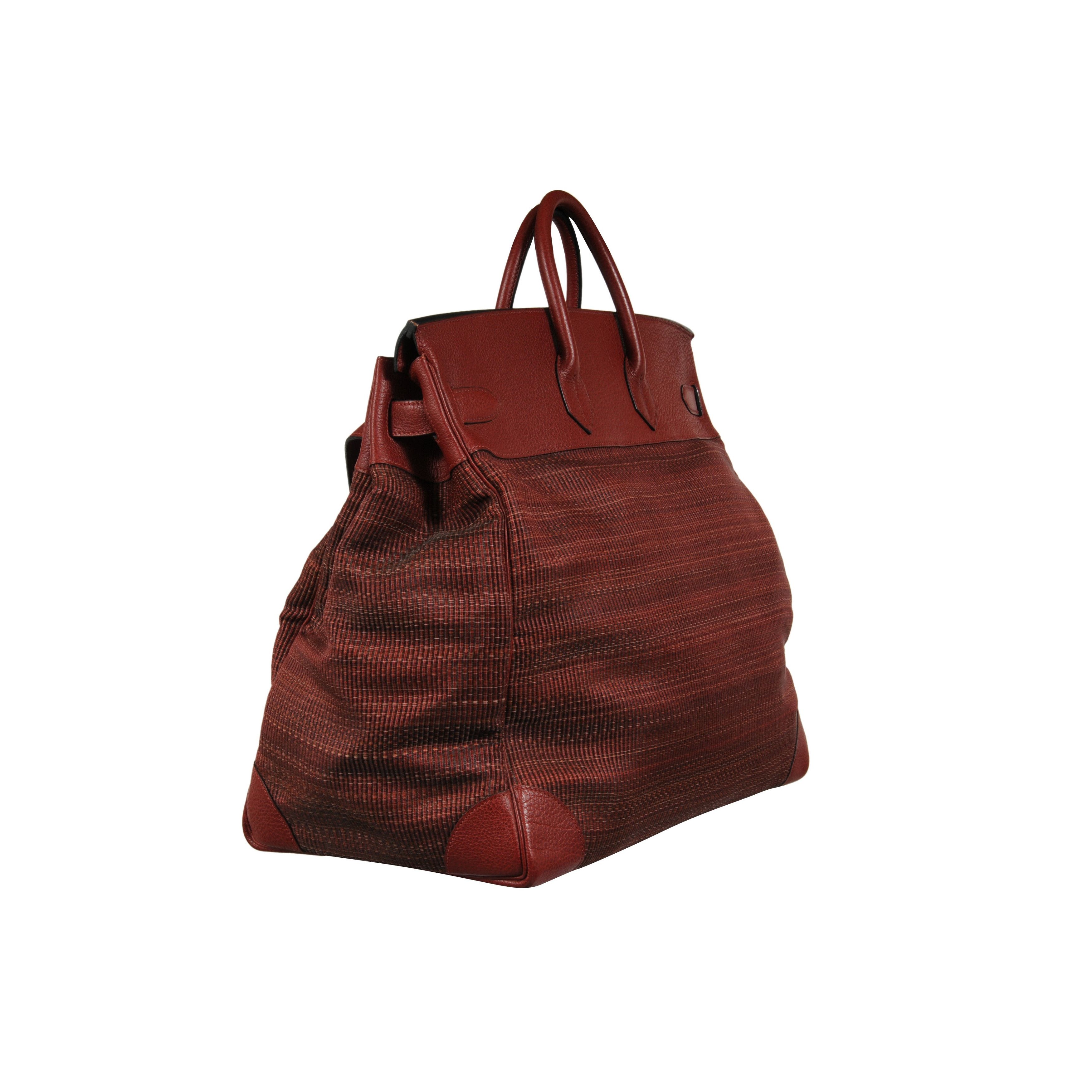 Hermes Haute A Courroies Hac 50 Red Rogue H Crinoline Buffalo Gold Size ONE SIZE - 4 Thumbnail