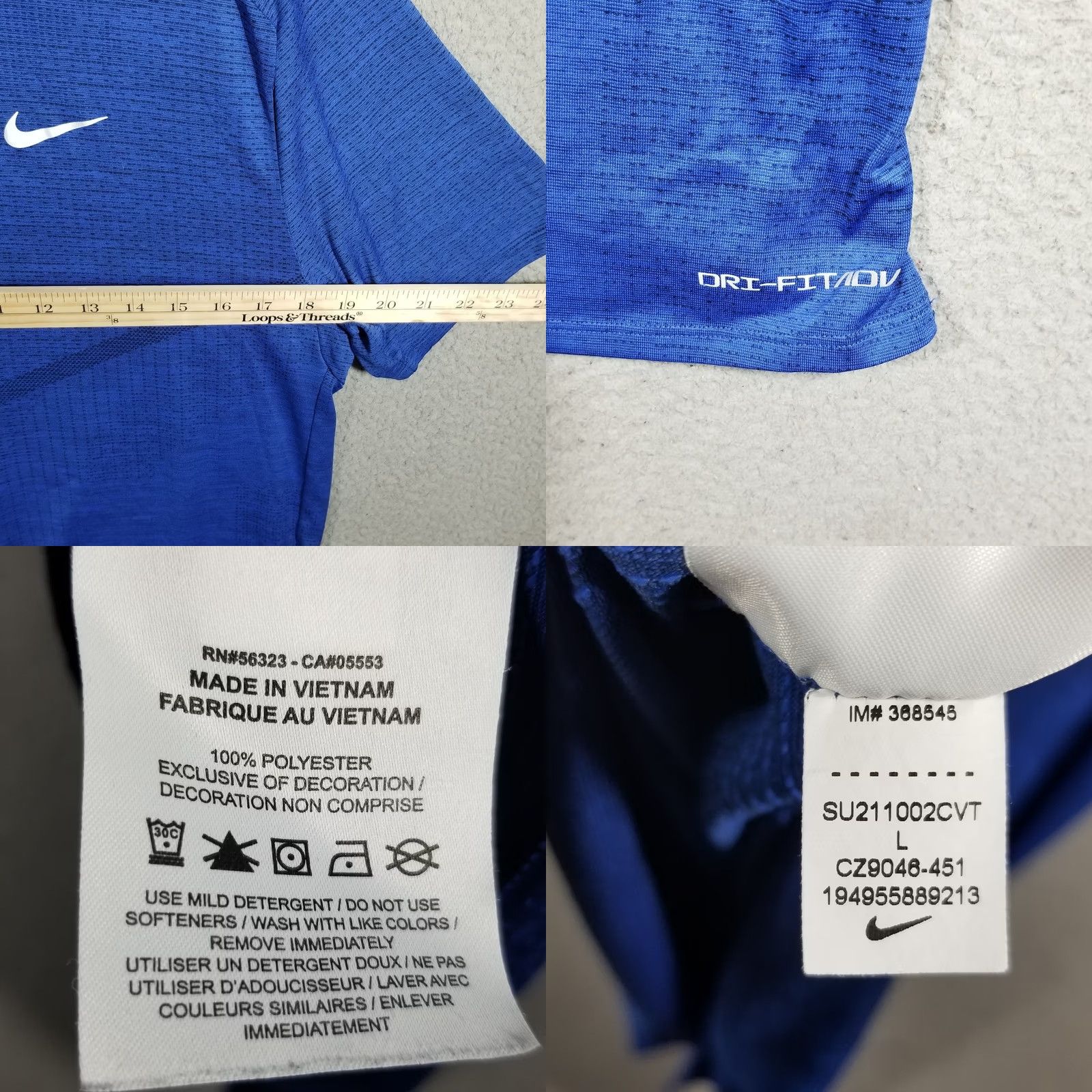 Nike Nike Dri-FIT ADV TechKnit Ultra Running Training Shirt Mens L Blue Size US L / EU 52-54 / 3 - 8 Thumbnail