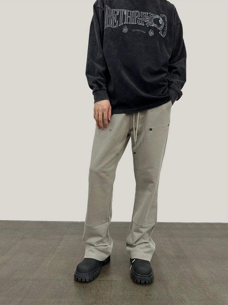 double knee carpenter flared sports pants