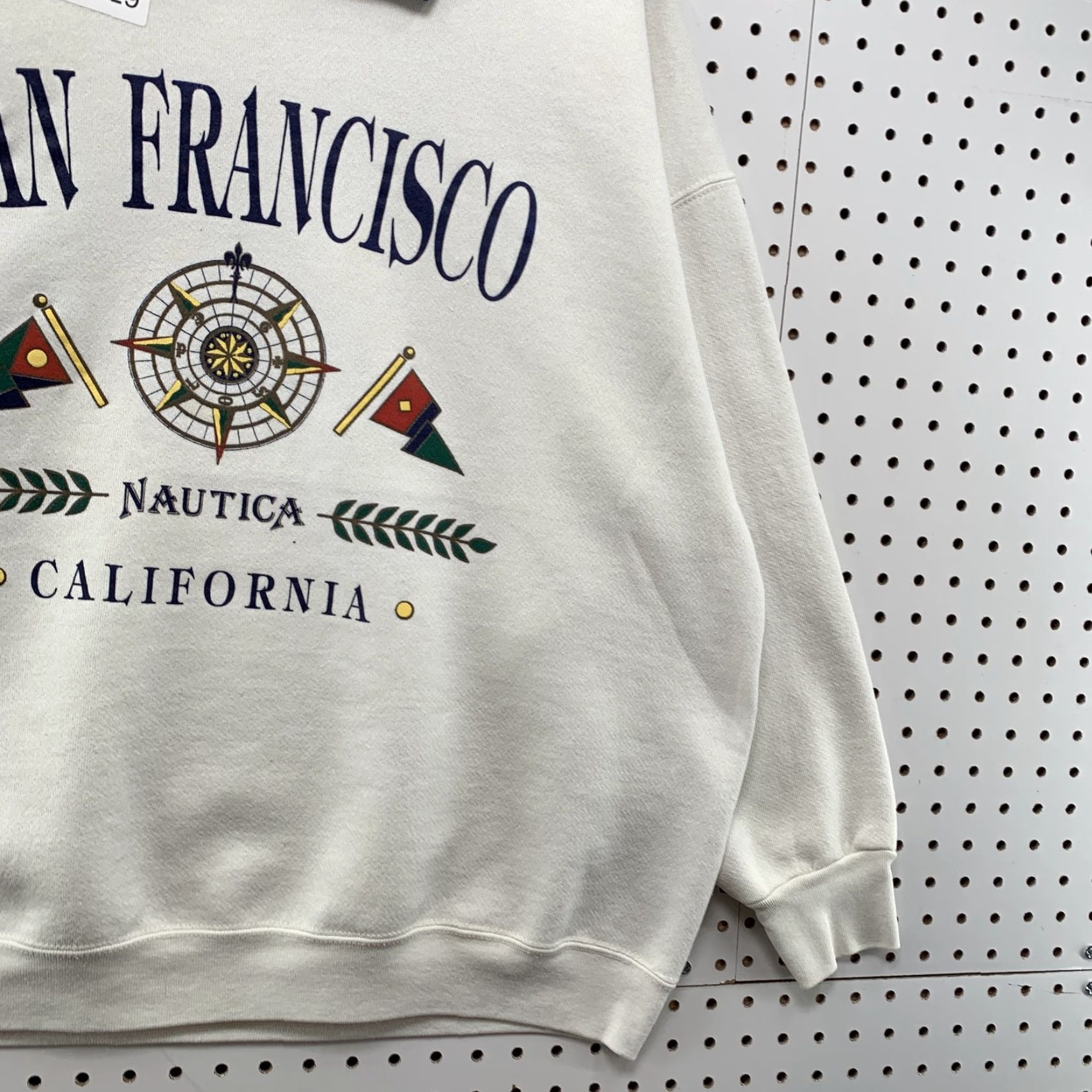 Delta VINTAGE Nautica California Sweatshirt Men XL White Collared USA 80s San Francisco Mountain? Size US XL / EU 56 / 4 - 3 Thumbnail