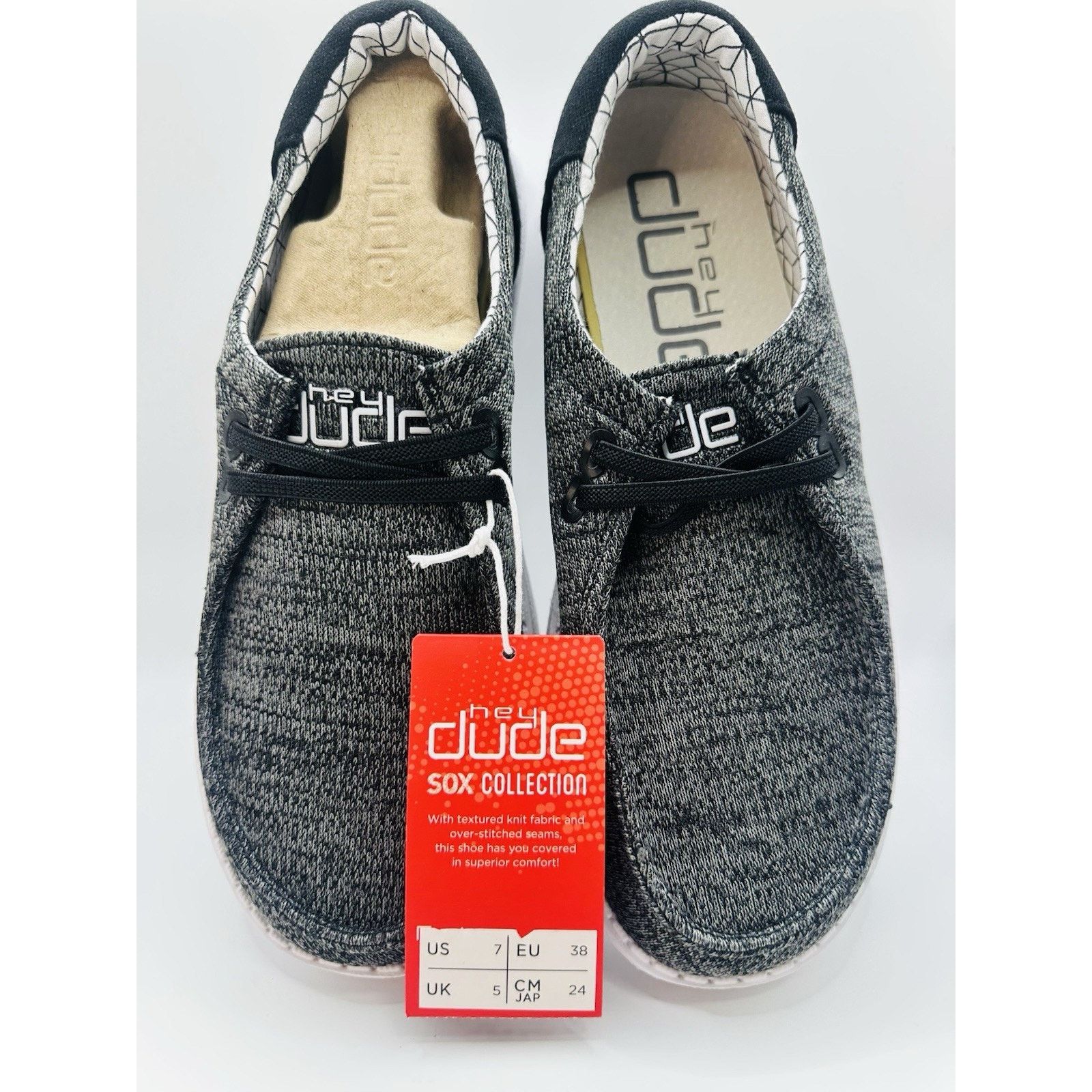 Other Size 7 - Hey Dude Women's Wendy Rise Sox-Total Black Silver Size US 7 / IT 37 - 4 Thumbnail