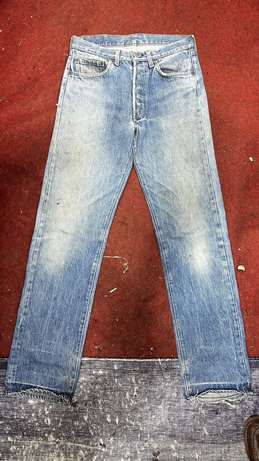 Levi's Vintage Levis 501 Distressed Faded Jeans Size US 31 - 1 Thumbnail