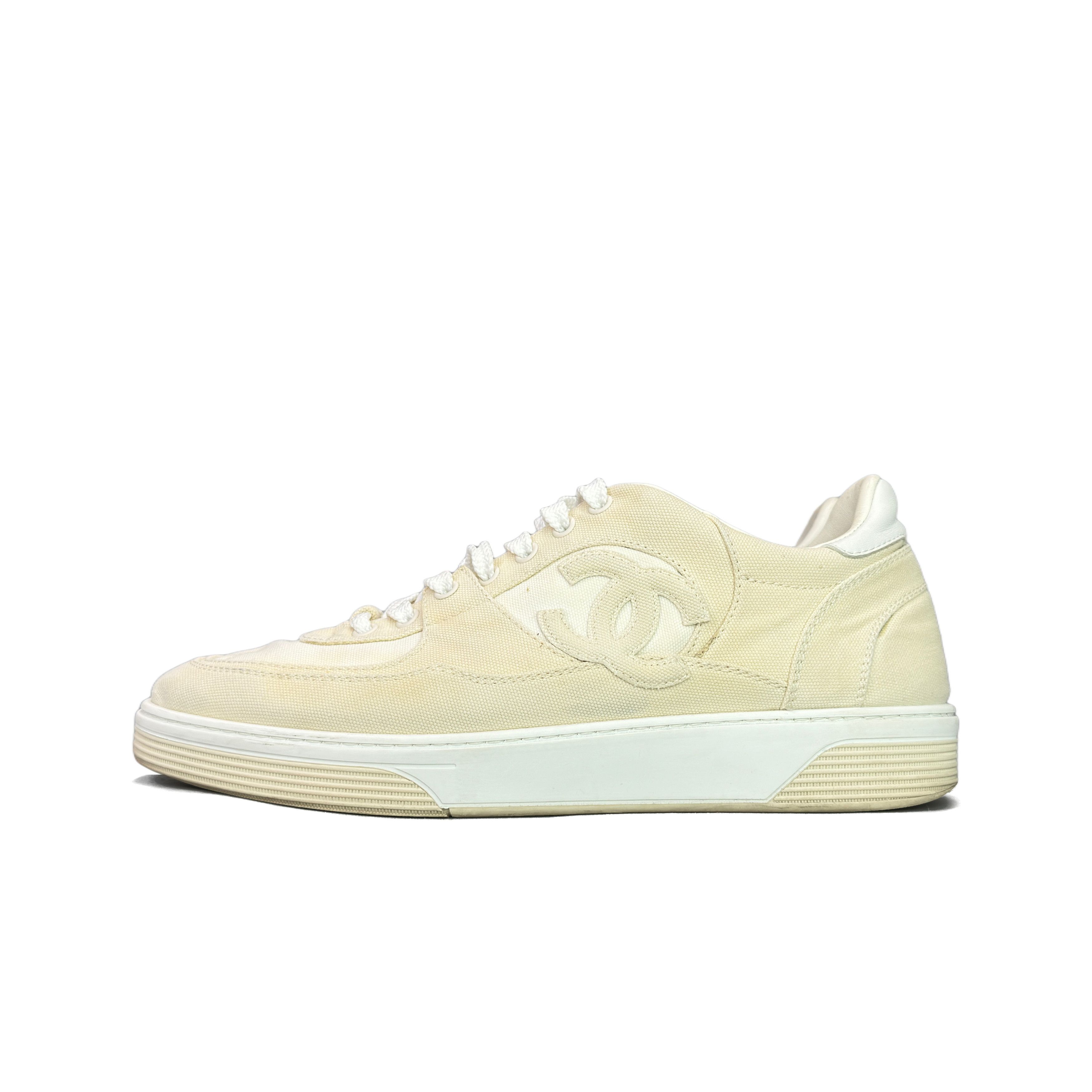 Chanel CHANEL Canvas CC Low-Top Sneakers US 10 Size US 10 / EU 43 - 1 Thumbnail