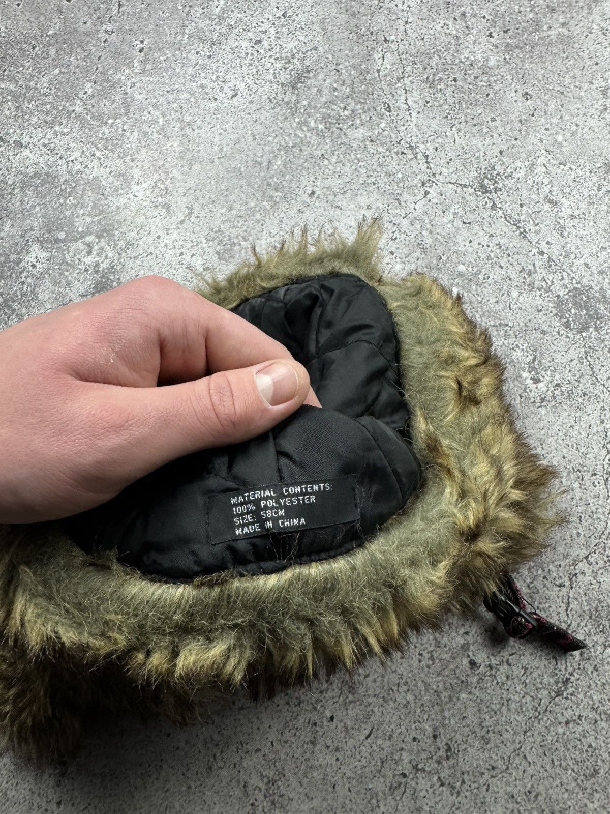 Japanese Brand Y2K pink camo Ushanka fur hat fuzzy vintage hype alt rare Size ONE SIZE - 7 Thumbnail
