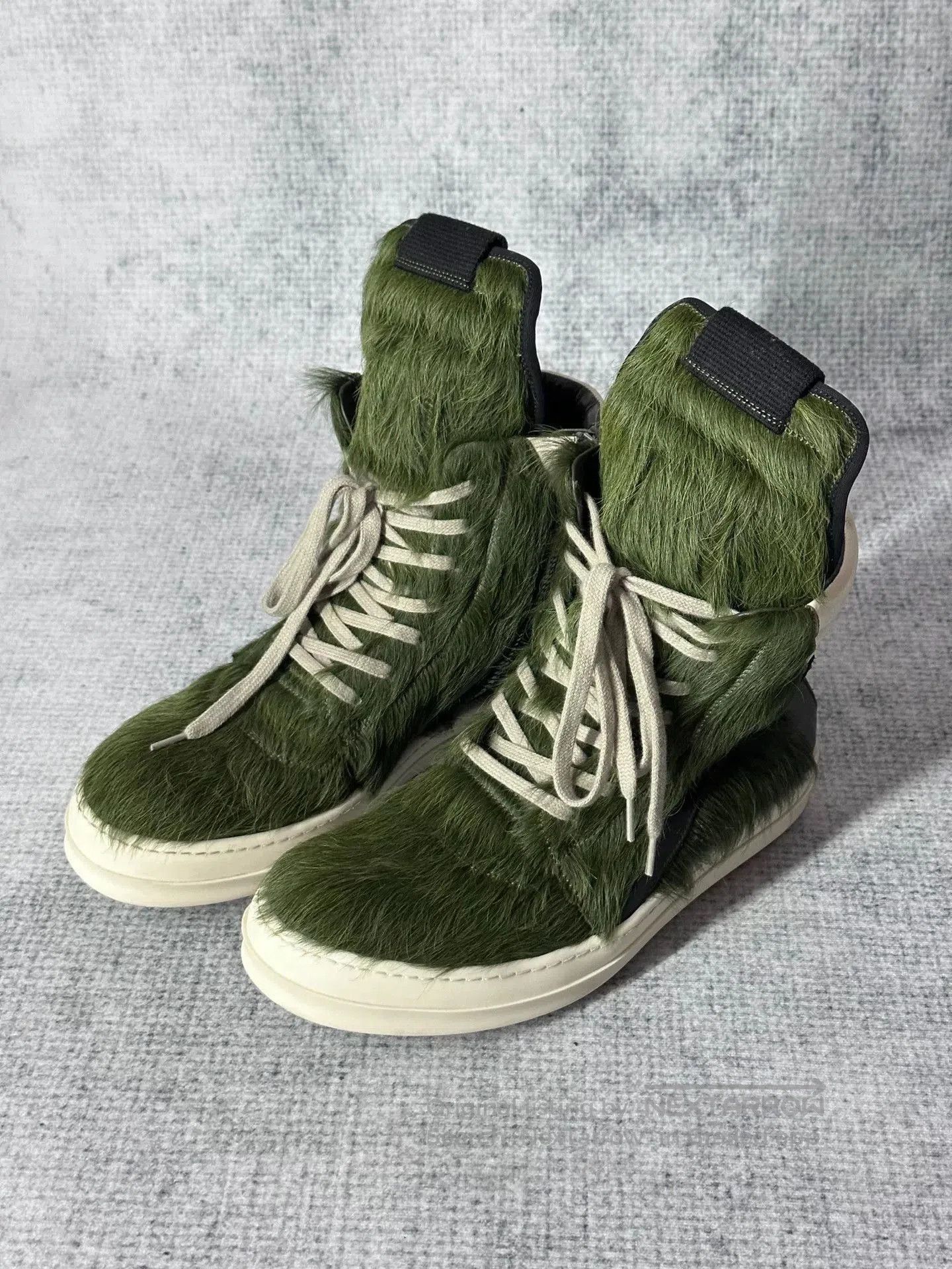Rick Owens Rick Owens Green Fur Sneakers size 41. Size US 8 / EU 41 - 2 Thumbnail