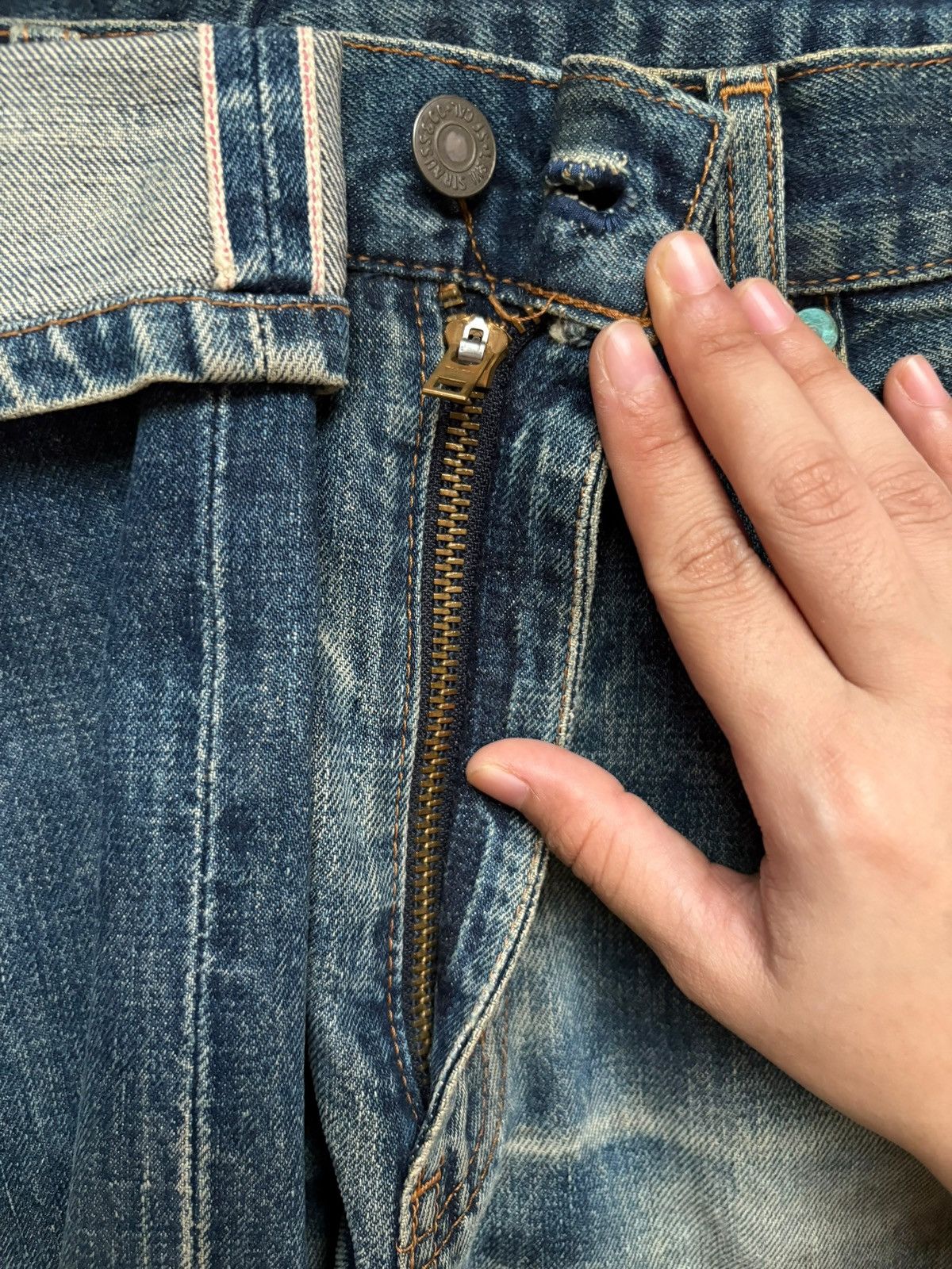 Levi's Vintage 80s Levis 502 Big E Selvedge Rusty Wash Baggy Jean Size US 30 / EU 46 - 4 Thumbnail