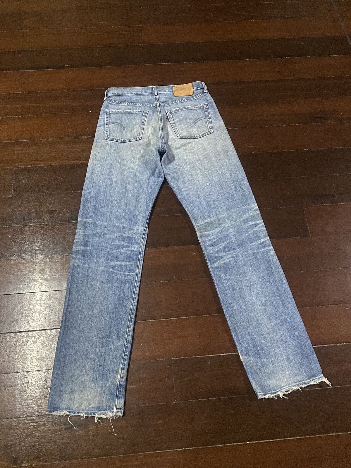 Levi's Vintage Clothing FIRE 🔥 VINTAGE 90s LEVIS BIG E 502 LVC distressed SELVEDGE Size US 33 - 11 Thumbnail