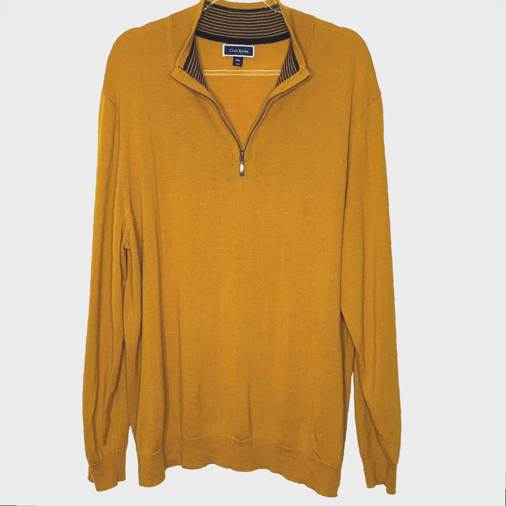 Club Room VINTAGE Club Room Sweater Pullover Mens 2XL Merino Wool Half Zip Long Sleeve Rust Mustard Pullover Mens Sweater 2XL Merino Wool Blend Knit Size US XXL / EU 58 / 5 - 2 Thumbnail