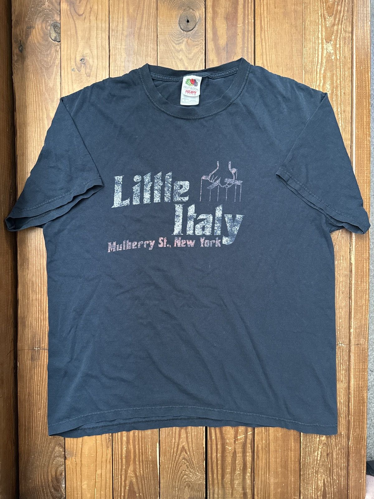 Vintage Vintage 90s Y2K Little Italy Godfather Black Parody T-Shirt Size US L / EU 52-54 / 3 - 1 Thumbnail