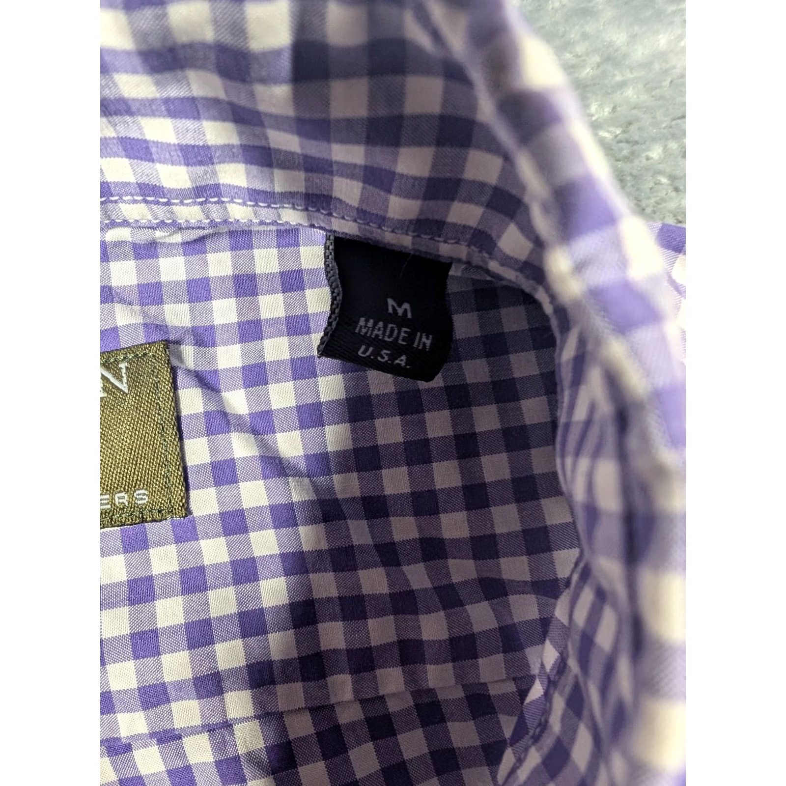 Vintage Gitman Bros Shirt Mens Medium Purple Gingham Button-Down Long Sleeve Made In USA Size US M / EU 48-50 / 2 - 6 Thumbnail