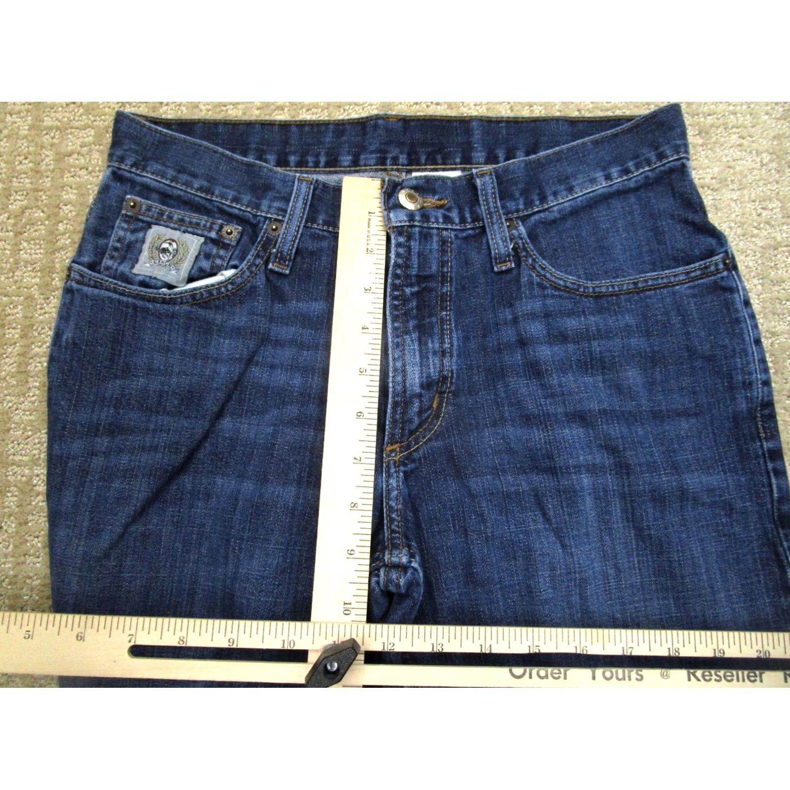 Vintage Cinch Jeans Men 29x32 Blue Slim Straight Distressed Dark Wash Logo 5-Pocket Denim Pants Size US 29 - 7 Thumbnail