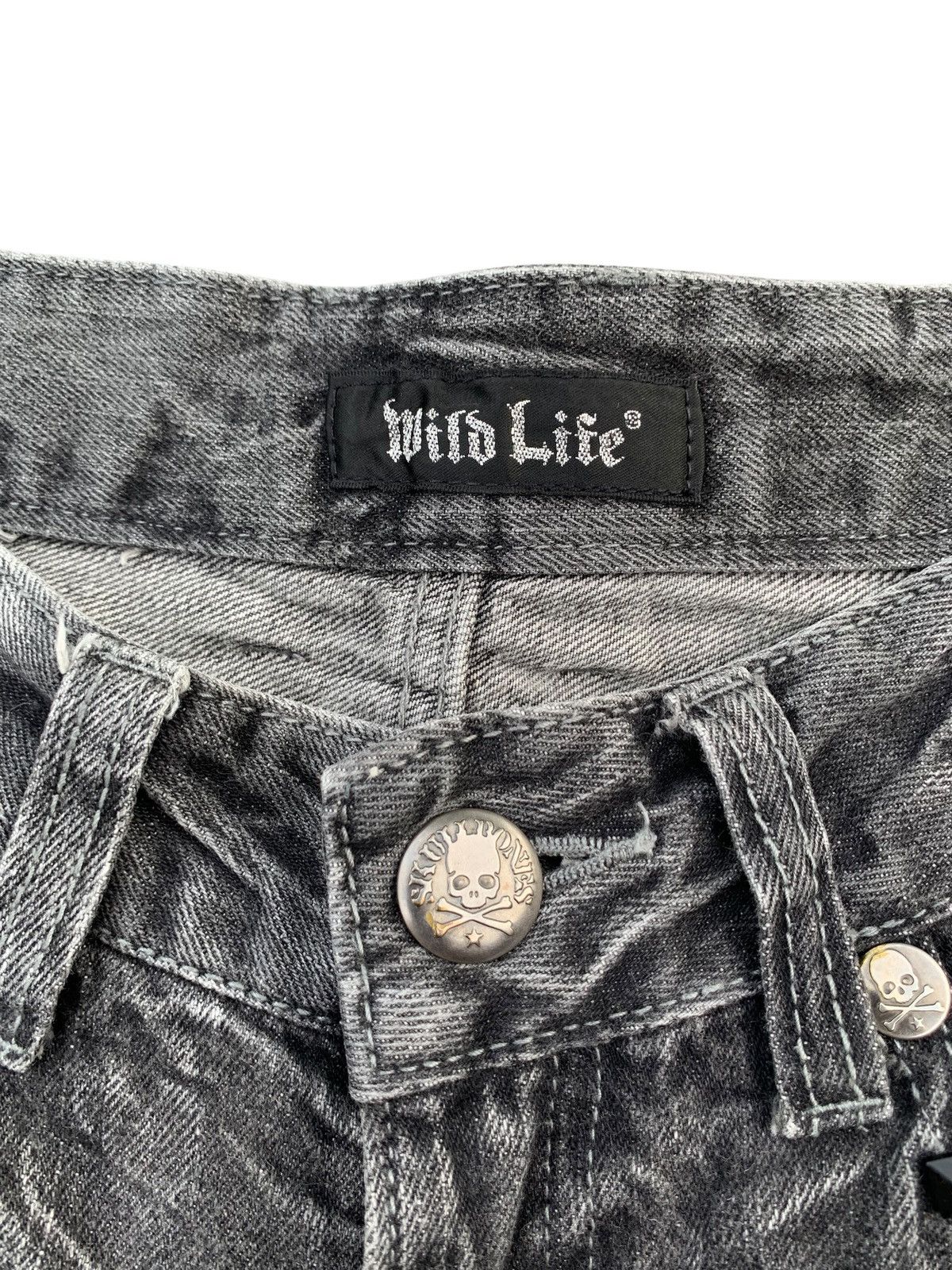 Kapital STUDED SKULL BONES WILD LIFE PUNK CLAWNMARK DISTRESSED DENIM Size US 29 - 9 Thumbnail