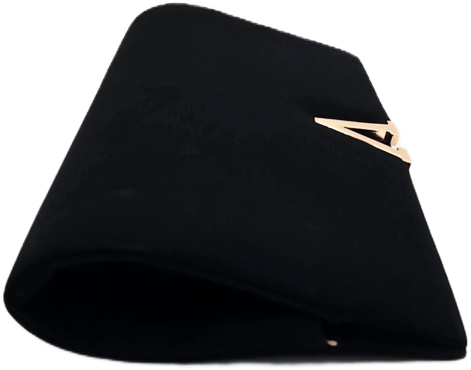 Other Elegant Black Velvet Clutch with Gold Chain Detachable Strap Size ONE SIZE - 5 Thumbnail