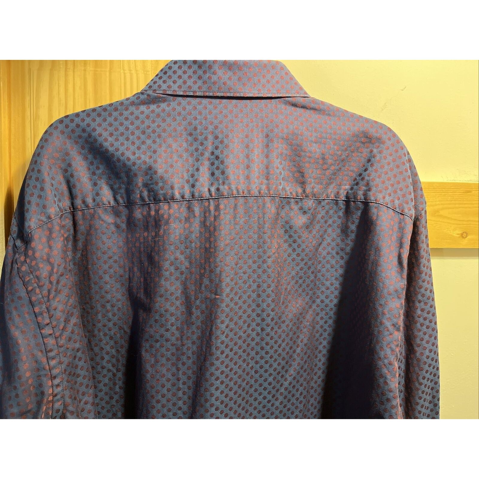 BUGATCHI Bugatchi Uomo Men’s L Purple Geometric Dot LS Cotton Shirt Size US L / EU 52-54 / 3 - 9 Thumbnail