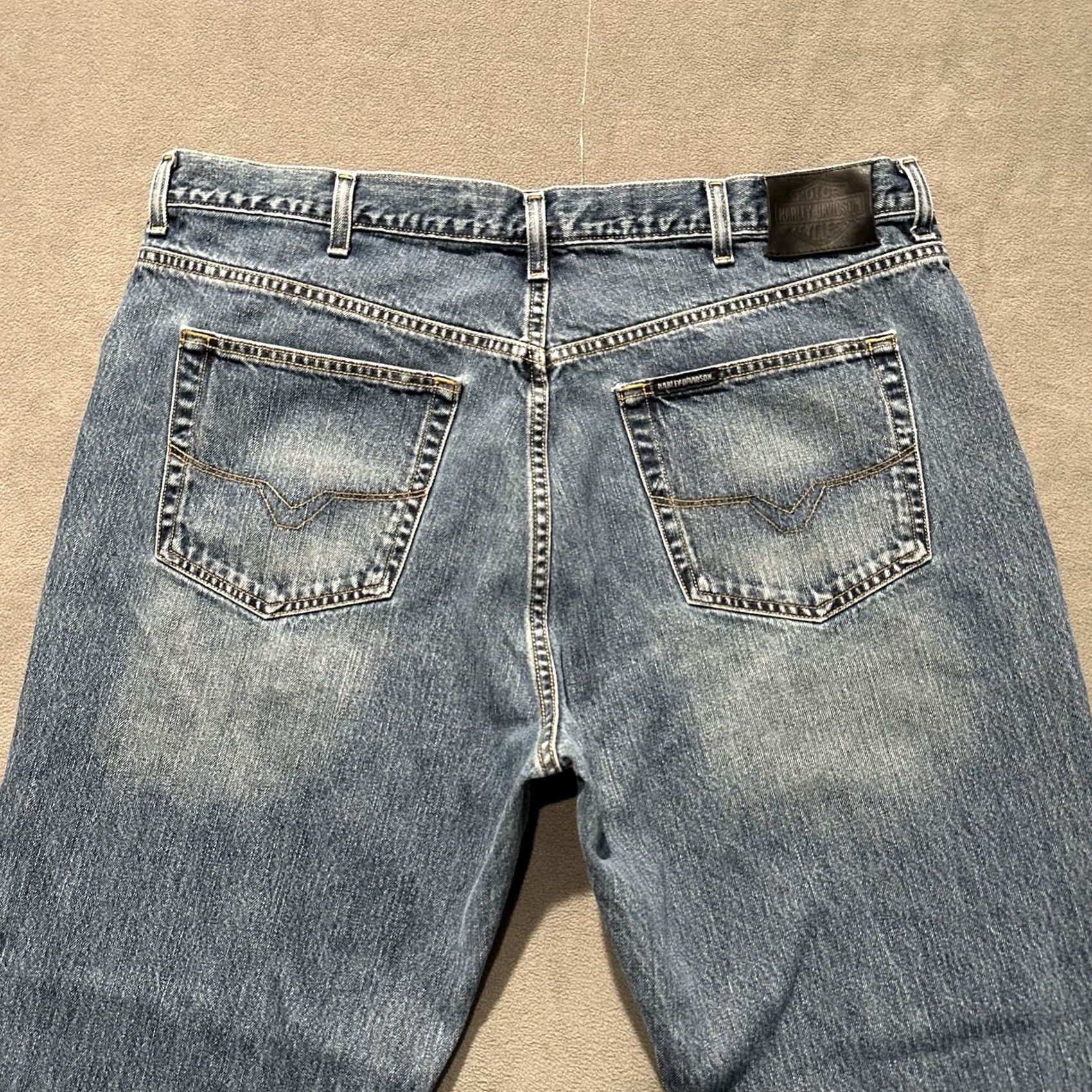 Harley Davidson Harley-Davidson Jeans Blue Denim Straight Genuine MotorClothes Motorcycle Mens 42x30 Size US 42 / EU 58 - 4 Thumbnail