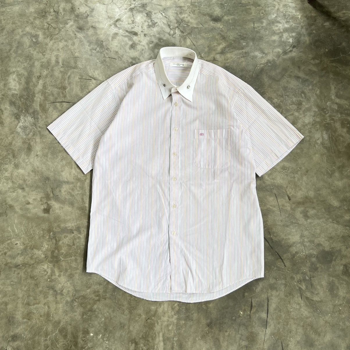 Balenciaga Vintage Balenciaga Stripe Button up Shirt Size US L / EU 52-54 / 3 - 1 Thumbnail