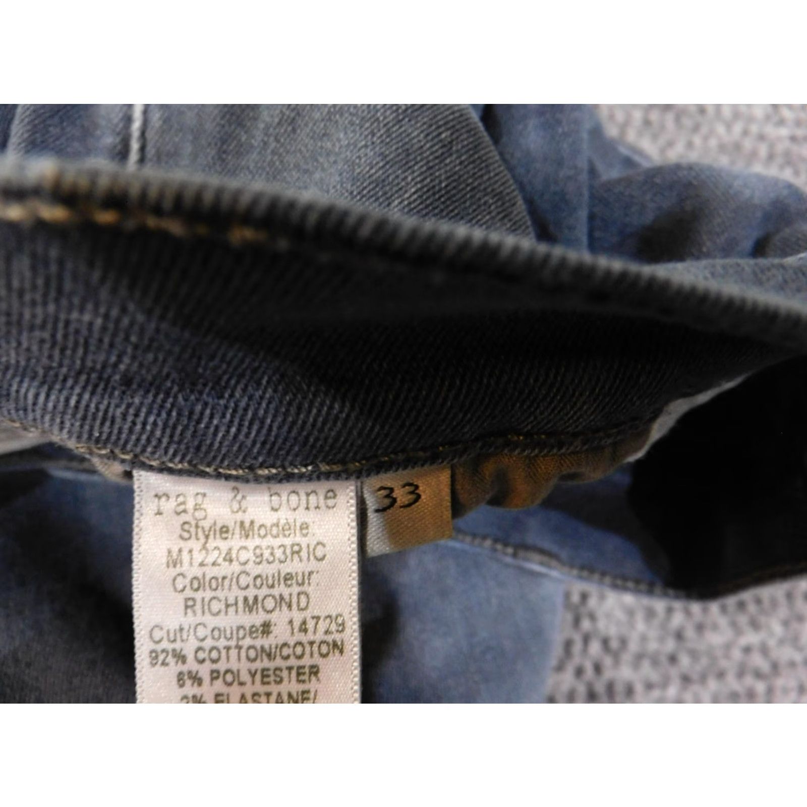 Rag & Bone rag & bone Jeans Mens 33 Fit 1 Standard Issue Skinny Richmond M1224C933RIC Jeans Mens Blue Richmond Skinny 33 in in. Size US 33 - 6 Thumbnail