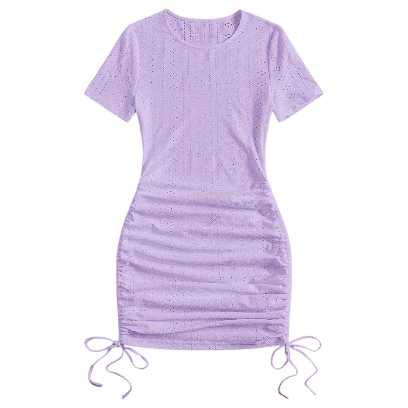 Shein Drawstring Side Schiffy Bodycon Dress in Purple, Size S Size S / US 4 / IT 40 - 1 Thumbnail