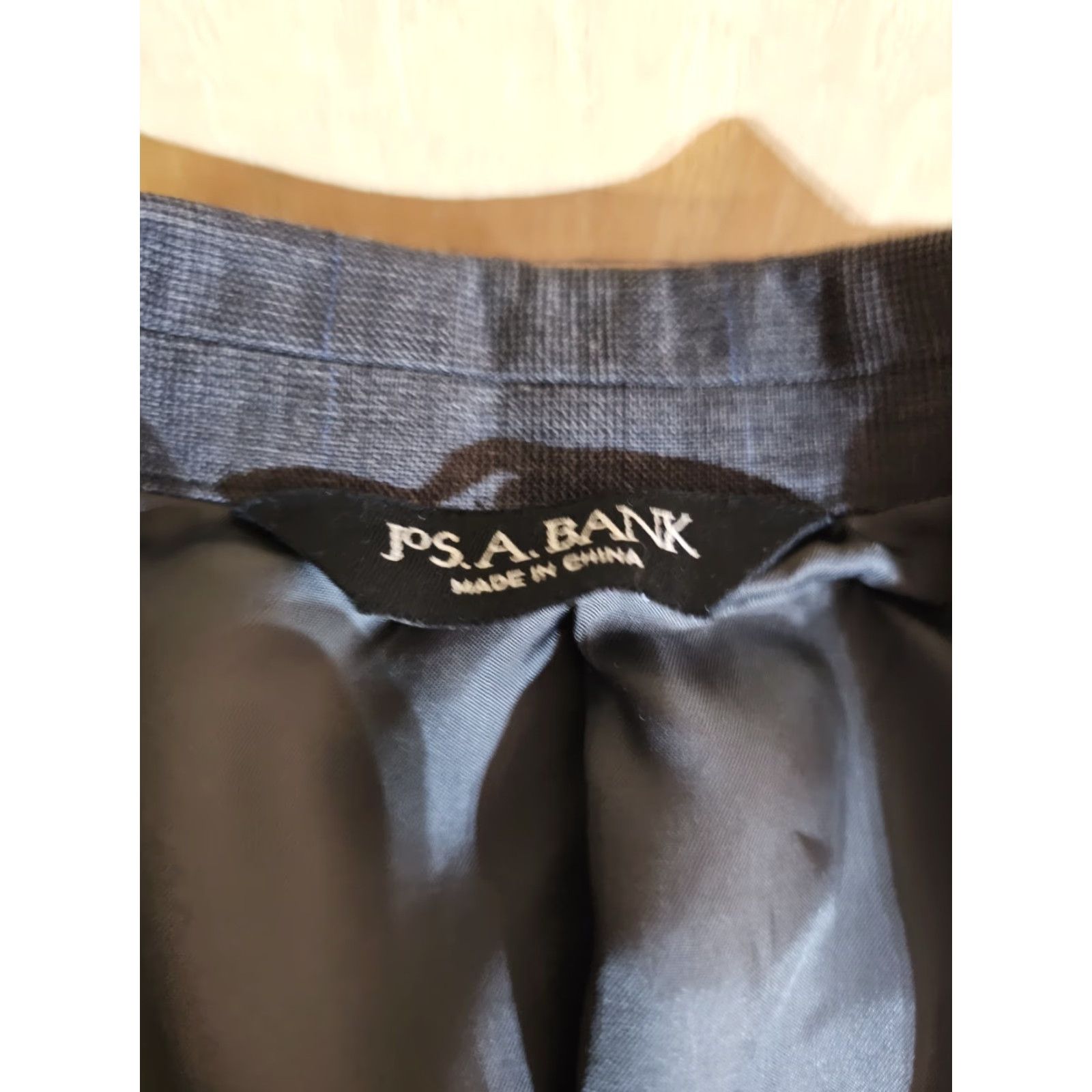 Jos. A. Bank Jos A Bank Signature Collection 2pc Suit 100% Wool Size 43R 32x30 Grey/Blue Pin Mens Size 46R - 5 Thumbnail