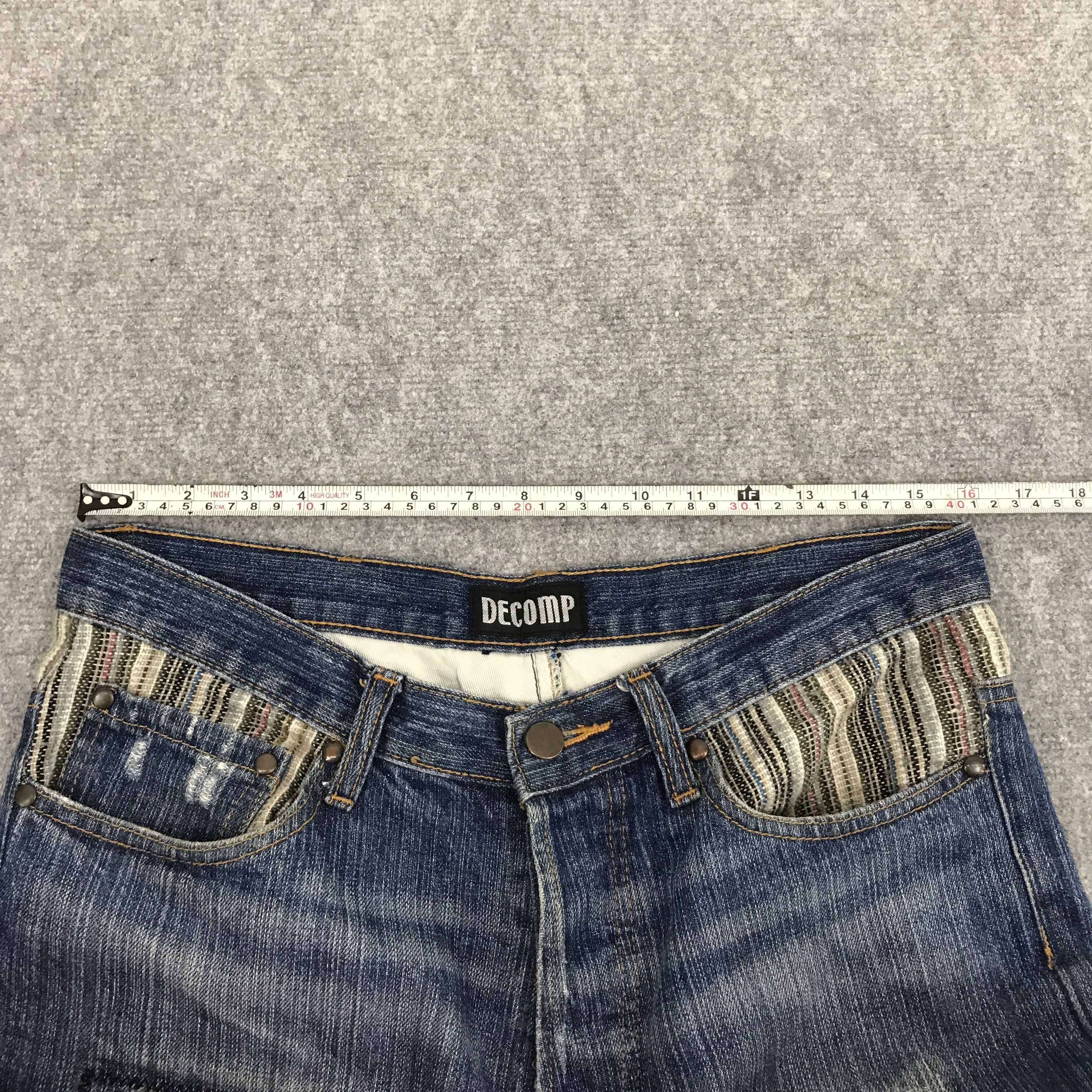 Japanese Brand decomp Baggy patchwork style denim jean Size US 31 - 3 Thumbnail