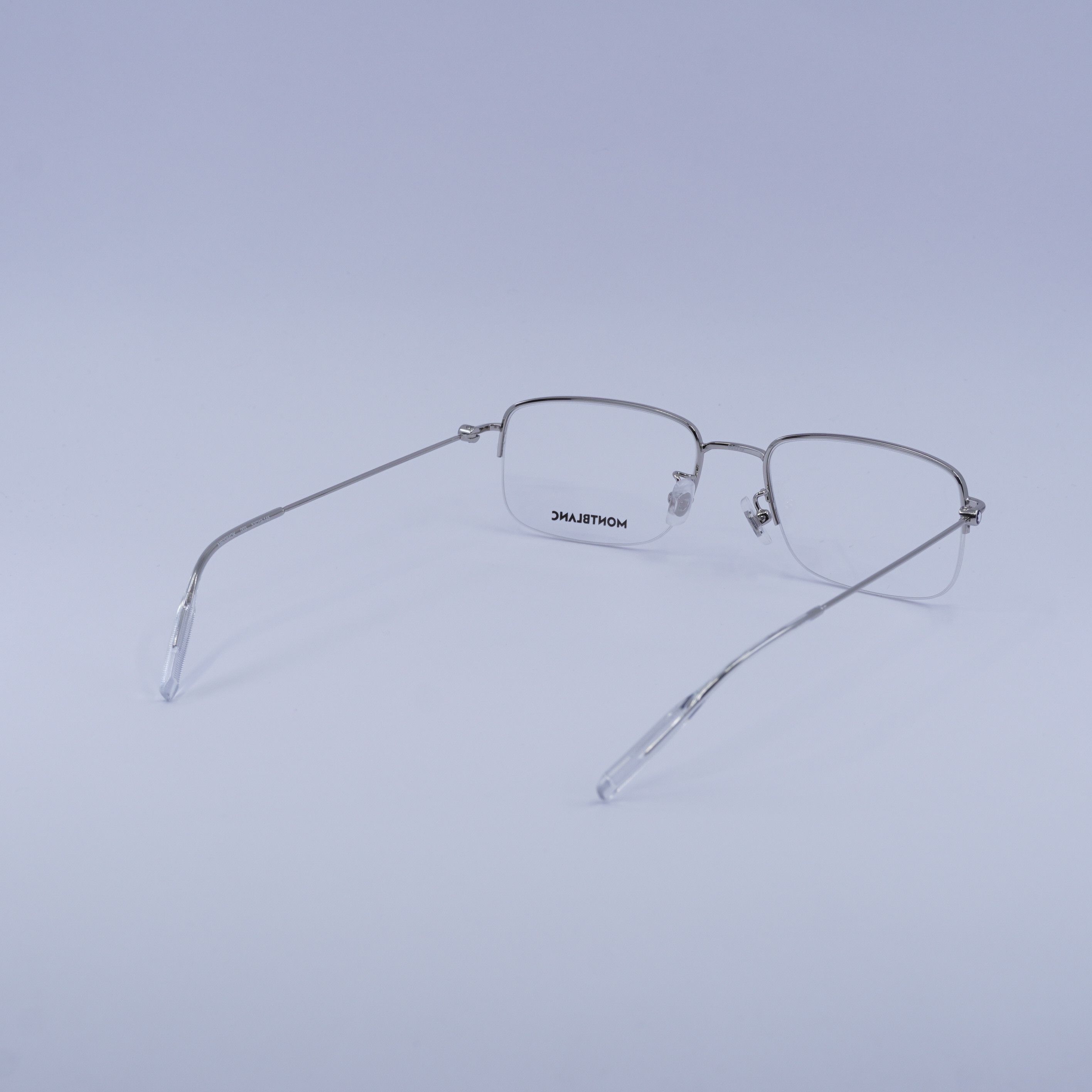 Montblanc Montblanc MB0084OK 003 Eyeglasses Silver 53mm Rectangle Size ONE SIZE - 4 Thumbnail