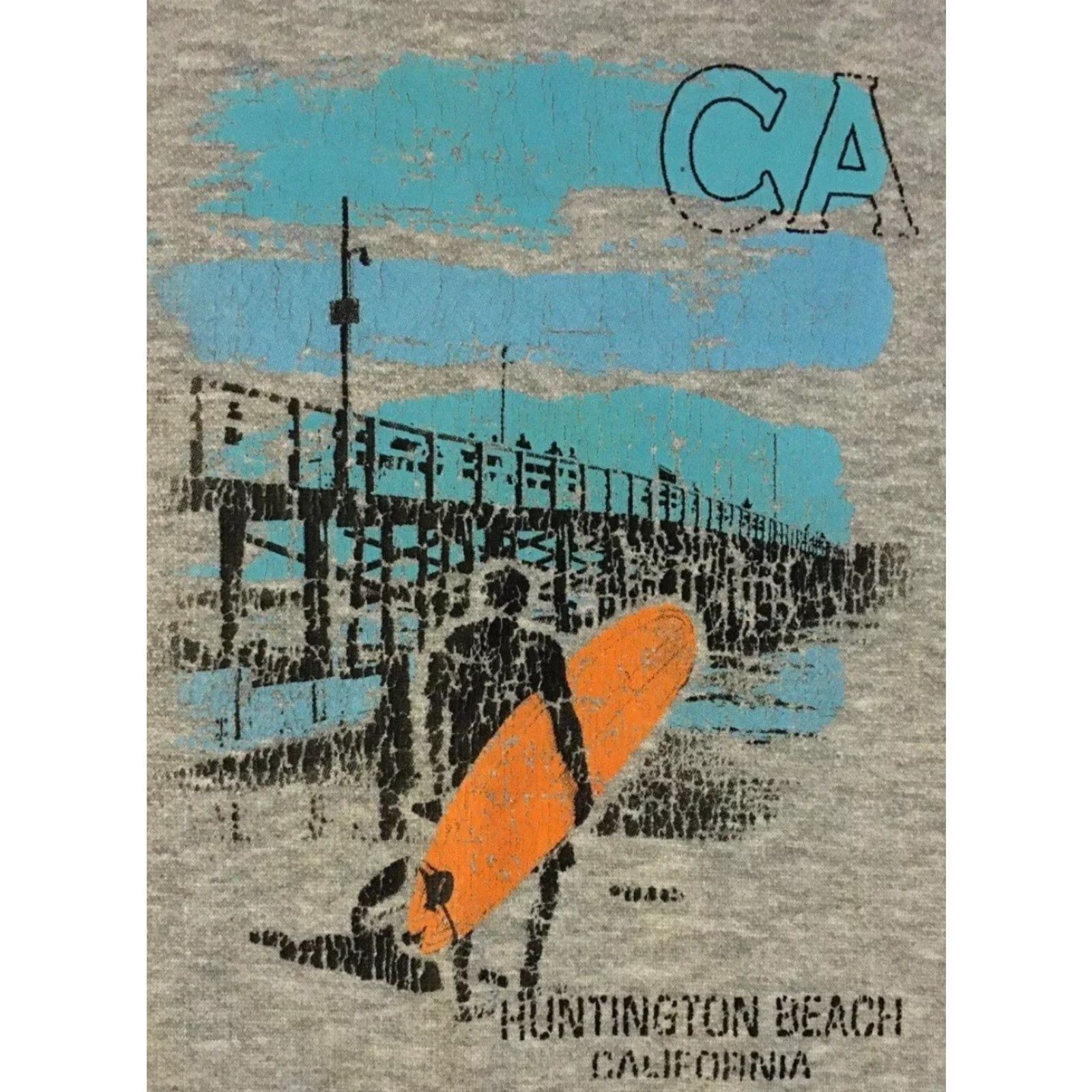 Vintage Vtg 90s Huntington Beach California Faded Surf Sweatshirt S Gray Hoodie Men Small Grunge Surf USA 80s Skater Ocean Pacific Logo USA Size US S / EU 44-46 / 1 - 2 Thumbnail
