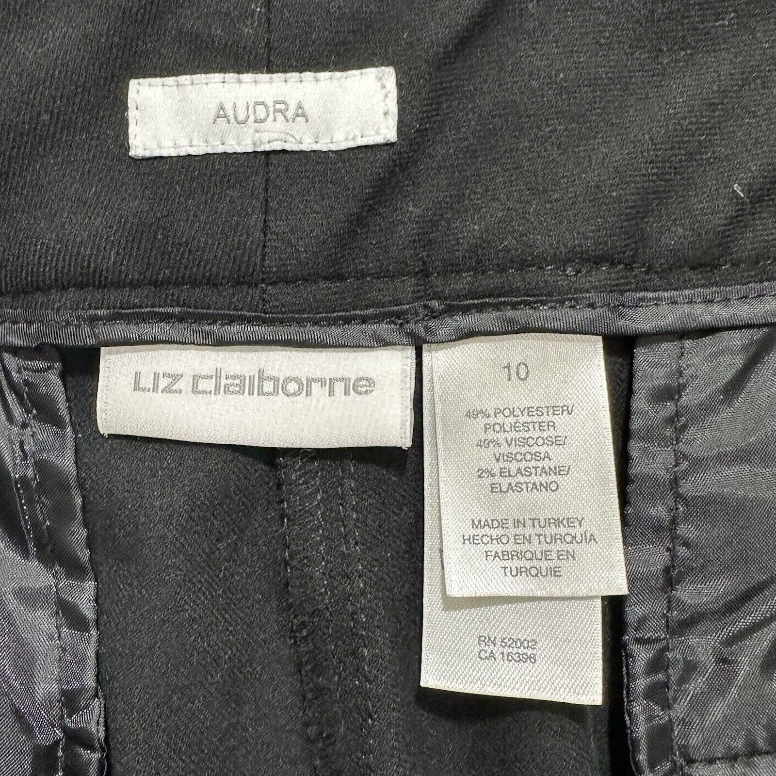 Liz Claiborne Liz Claiborne 10 Audra Comfort Stretch Dress Pants Black Size 32" / US 10 / IT 46 - 4 Thumbnail