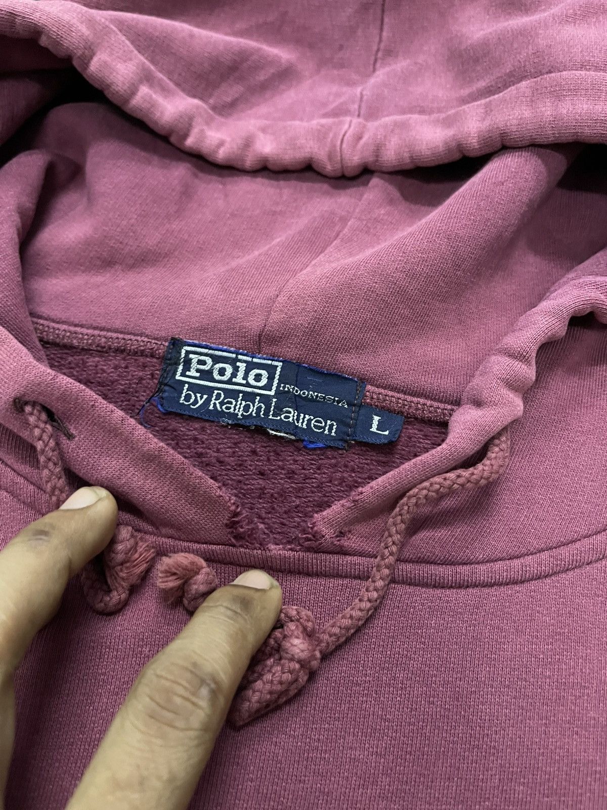 Polo Ralph Lauren × Vintage 90s POLO RALPH LAUREN EMBROIDERED LOGO DISTRESSED HOODIE Size US L / EU 52-54 / 3 - 9 Thumbnail