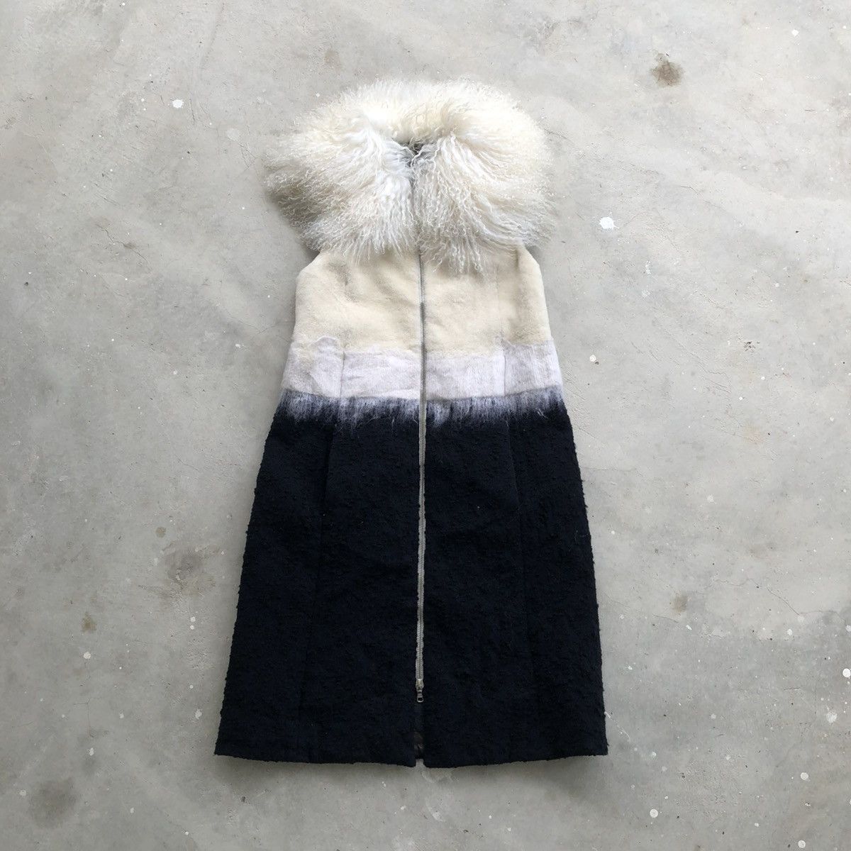 Drome DROMe Fitted Shearling Mixed Media Sleeveless Zip-up Vest Size S / US 4 / IT 40 - 1 Thumbnail