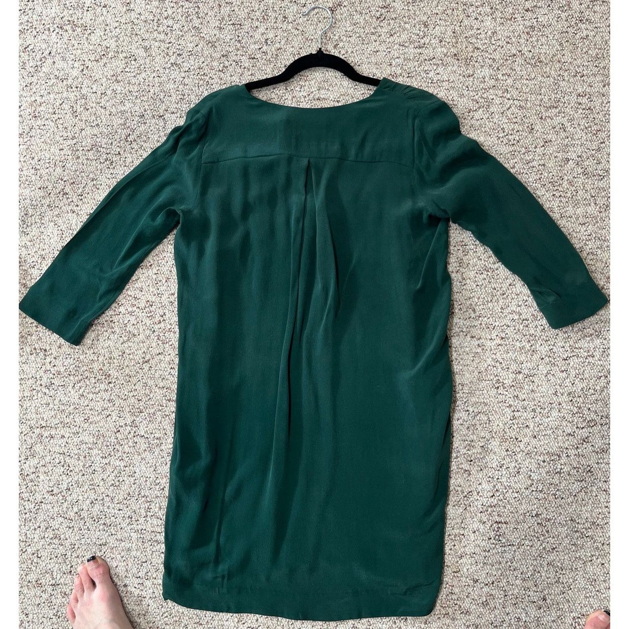 & Other Stories & Other Stories 100% Silk Forest Green Dress Pockets SZ 4 Size S / US 4 / IT 40 - 3 Thumbnail
