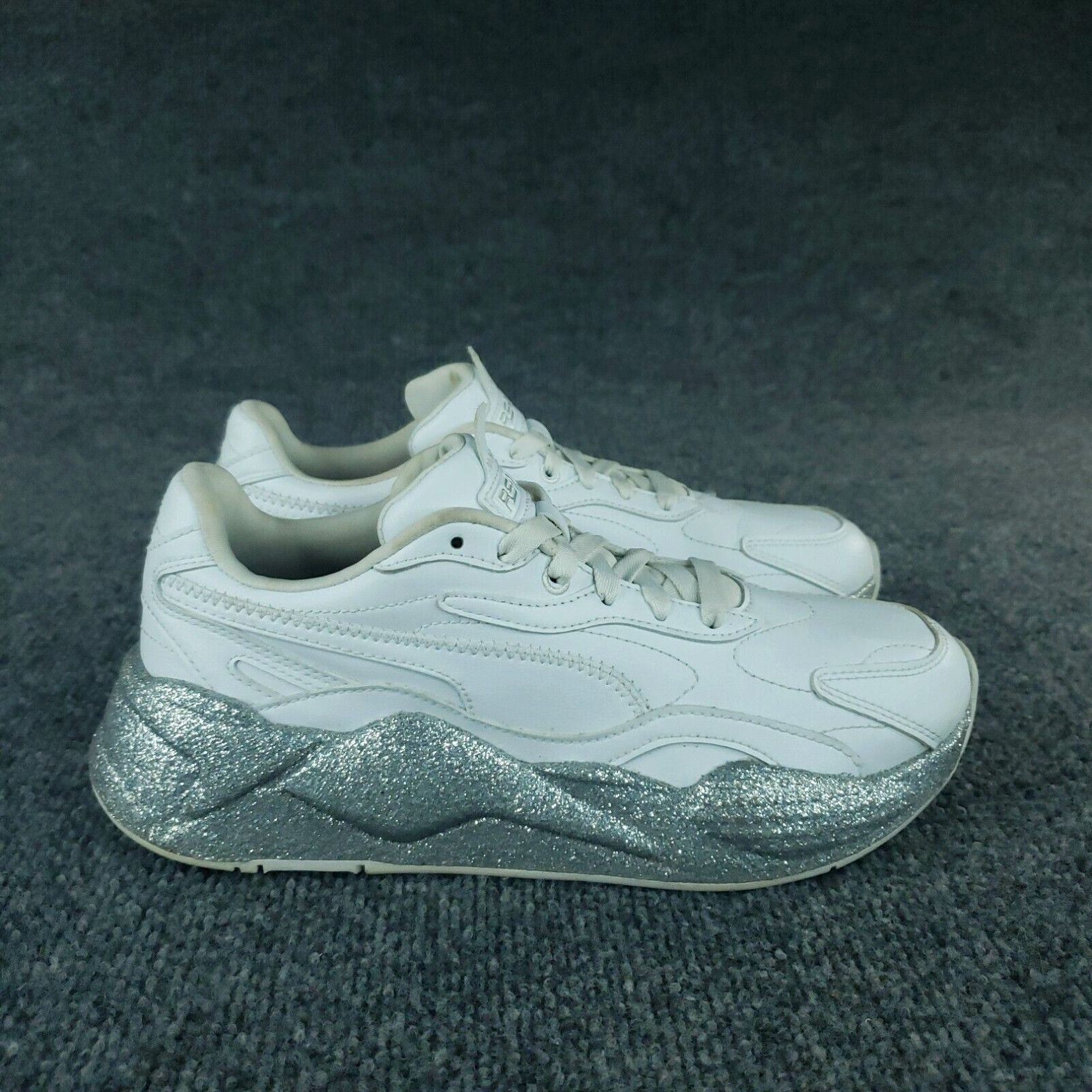 Puma Puma RS X3 Glitz Shoes Womens 8.5 White Silver Running Sneakers 372647-01 Size ONE SIZE - 1 Preview