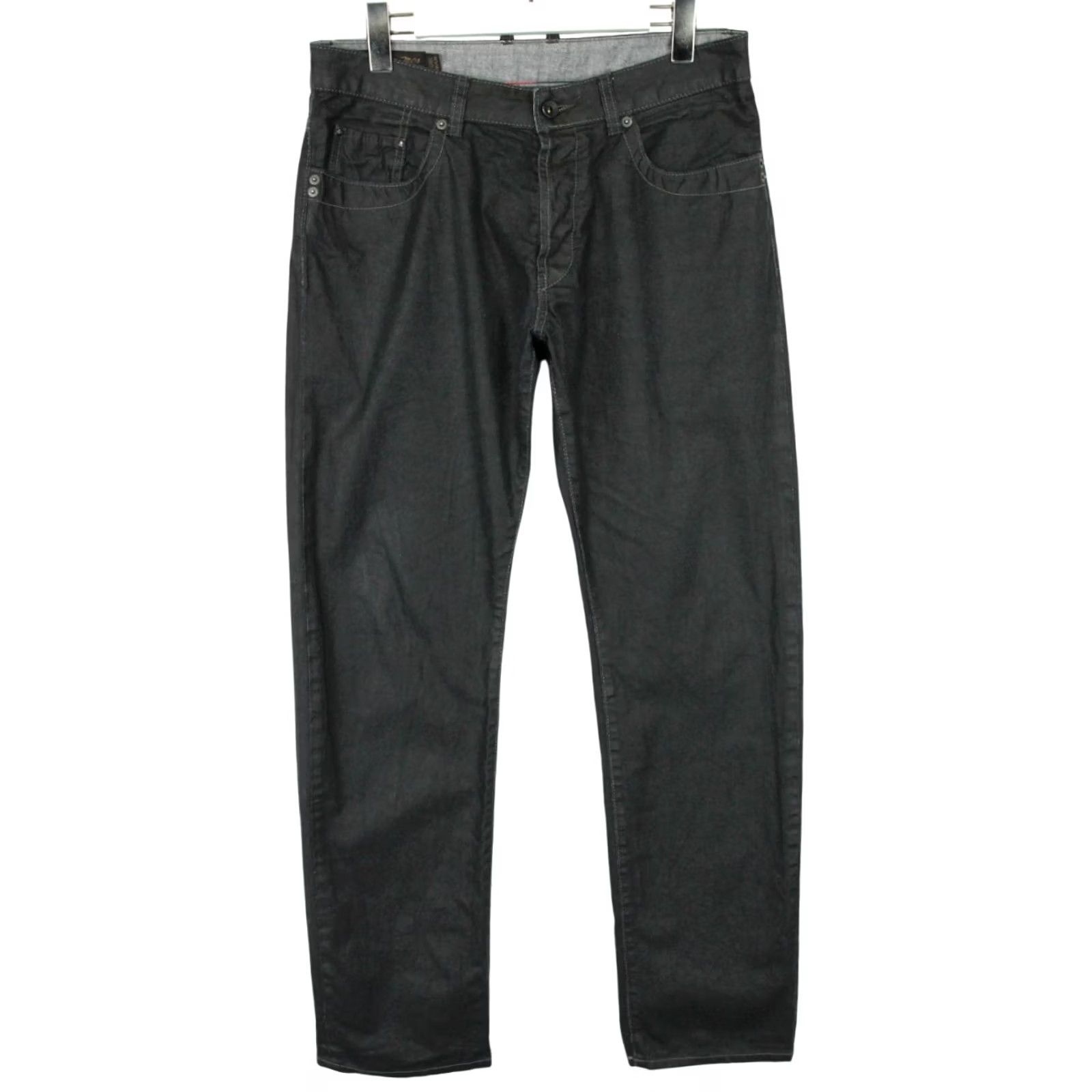 Denime MCS Jeans Men's W31/L34 Regular Fit Button Fly Denim Black Size US 31 - 2 Thumbnail