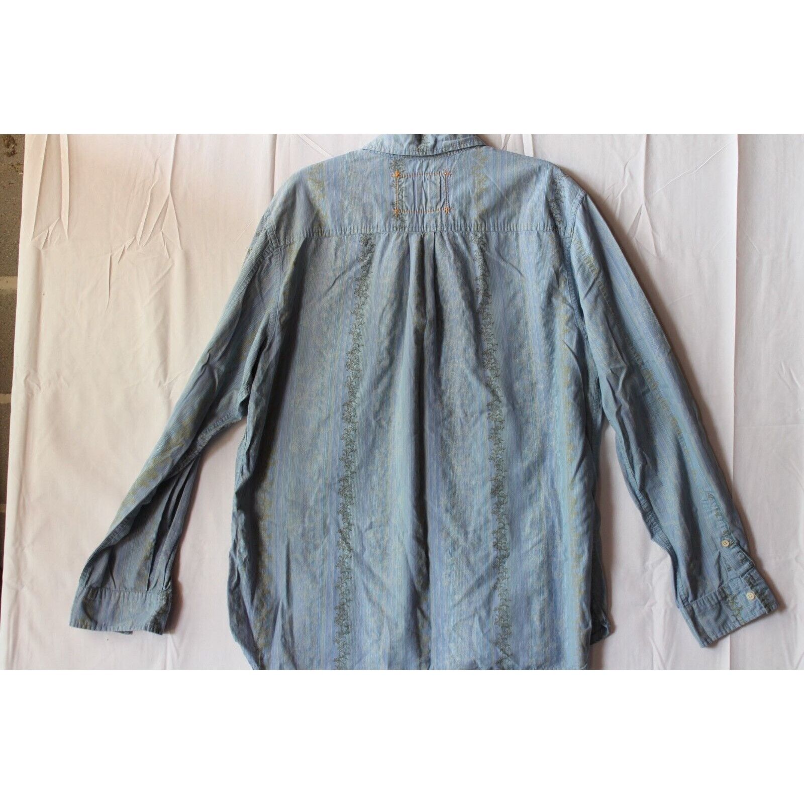 Timberland TIMBERLAND Men XL Button Up Blue Pocket Floral Design. *NICE Size US XL / EU 56 / 4 - 9 Thumbnail