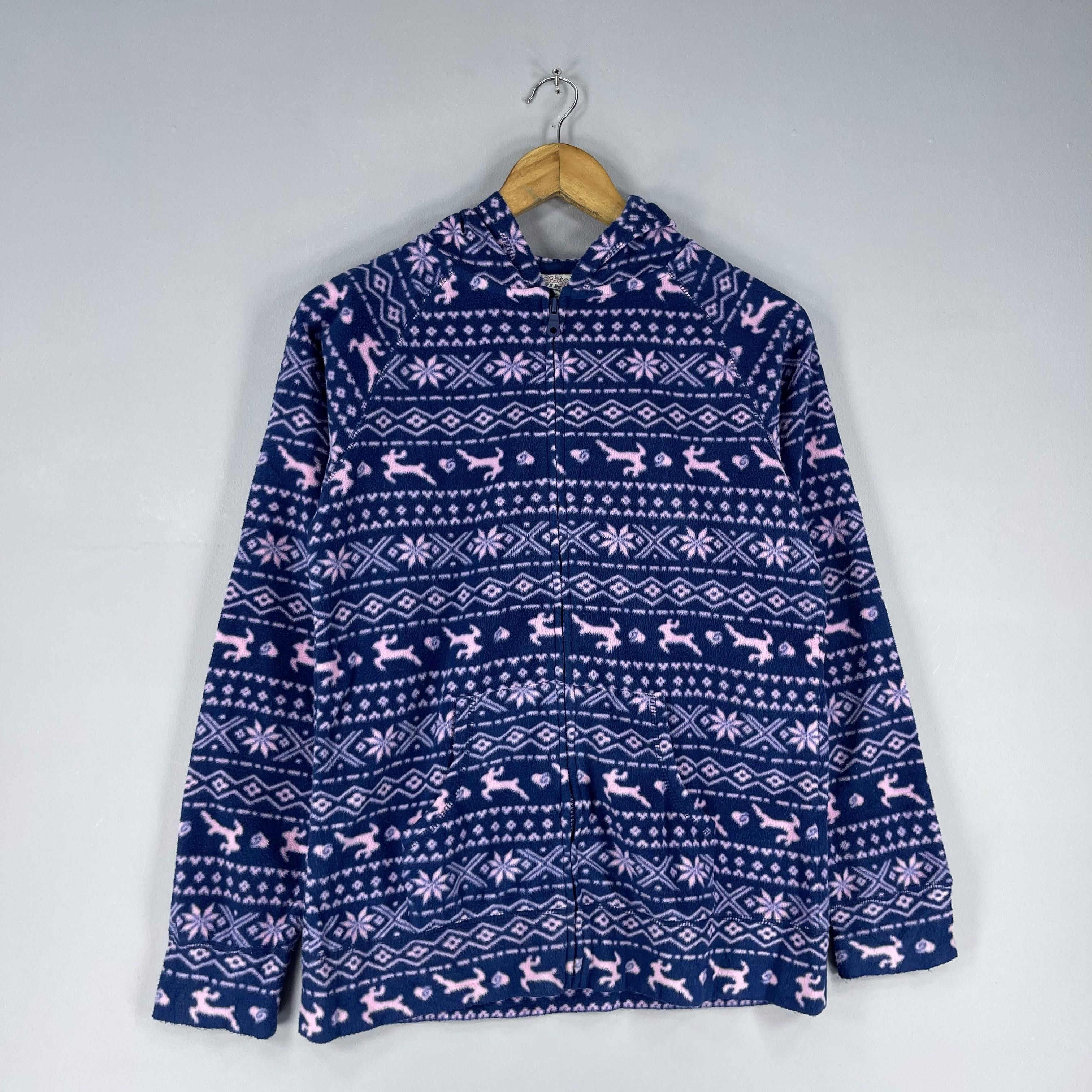 Vintage Vintage 90's PIKO Surf Abstract Native Printed Fleece Hoodie Size S / US 4 / IT 40 - 3 Thumbnail
