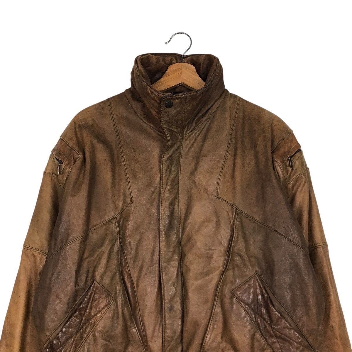 Japanese Brand 🔥VINTAGE LEATHER JACKET BOMBER SIN THUNG ISSEY MIYAKE Size US M / EU 48-50 / 2 - 5 Thumbnail