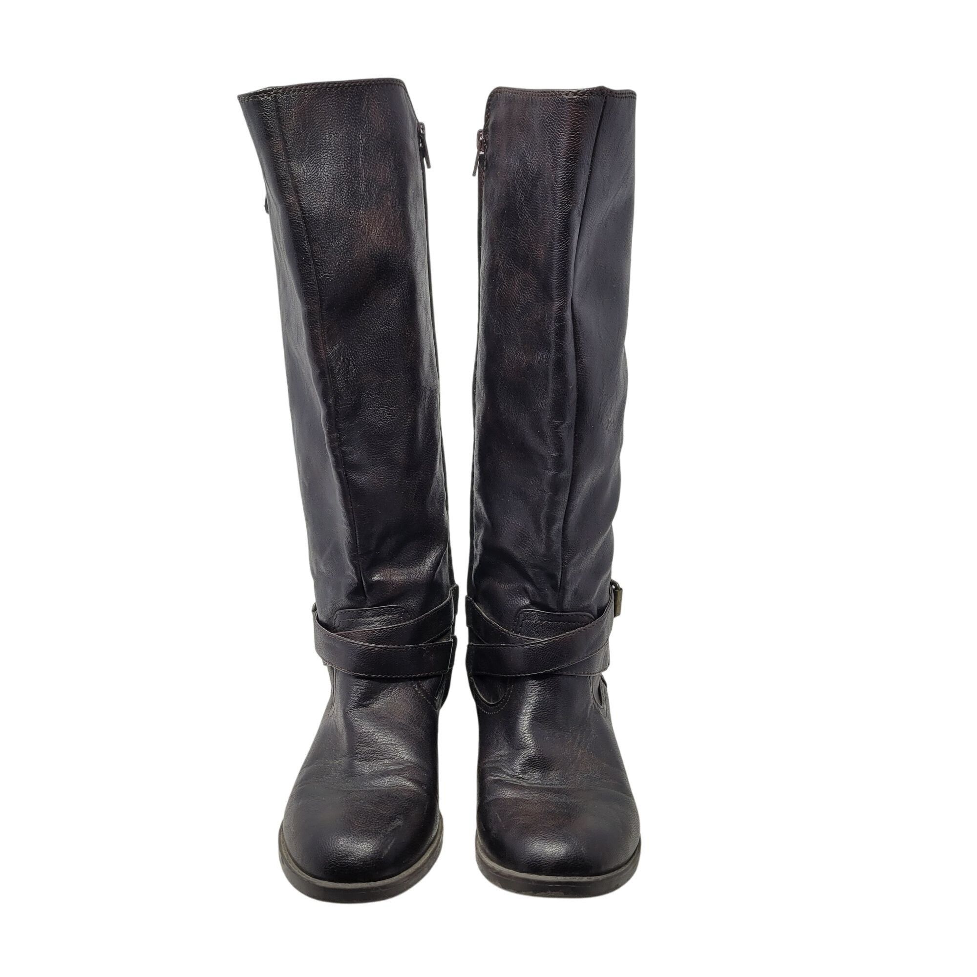 Designer Report Harmoni Womens Vegan Tall Brown Knee-High Buckle Boot Size US 10 / IT 40 - 2 Thumbnail