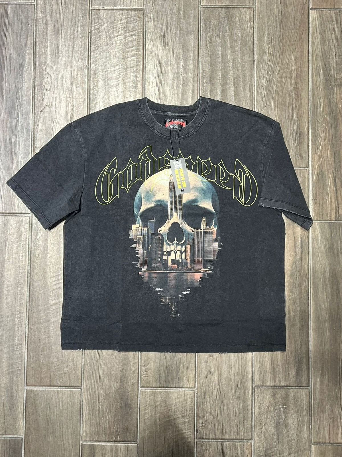 Godspeed GODSPEED SKYLINE TEE BLACK WASH Size US XL / EU 56 / 4 - 1 Thumbnail