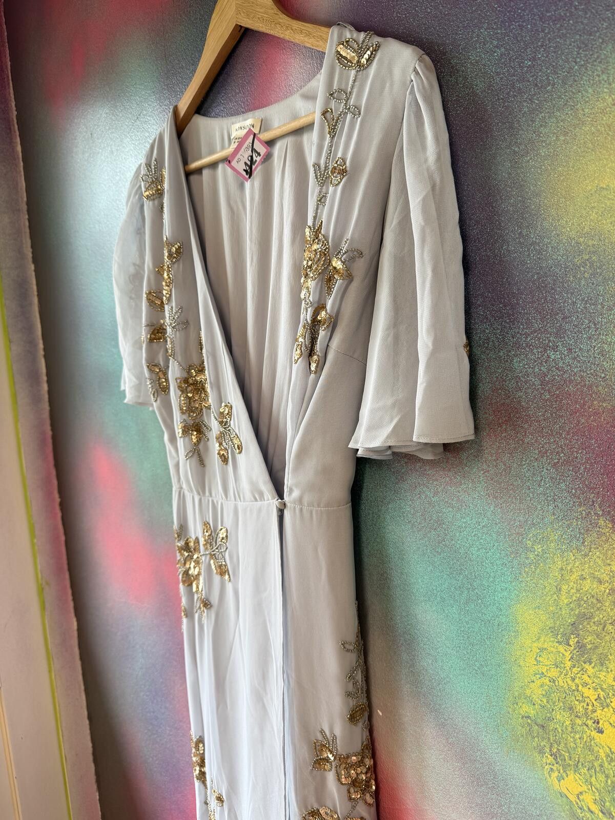 Other Monsoon Sarah Floral embellished maxi wrap dress - mid blue Size XL / US 12-14 / IT 48-50 - 3 Thumbnail