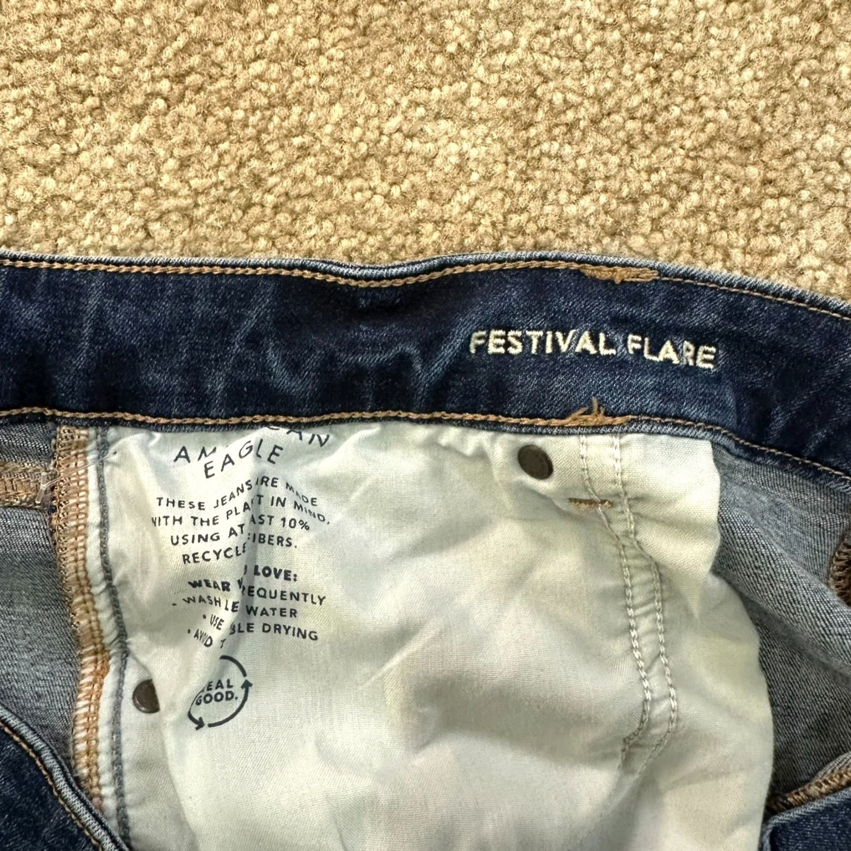 American Eagle Outfitters American Eagle Jeans Women's Festival High Rise Flare 20s Next Level Stretch Size 42" / US 20 - 4 Thumbnail